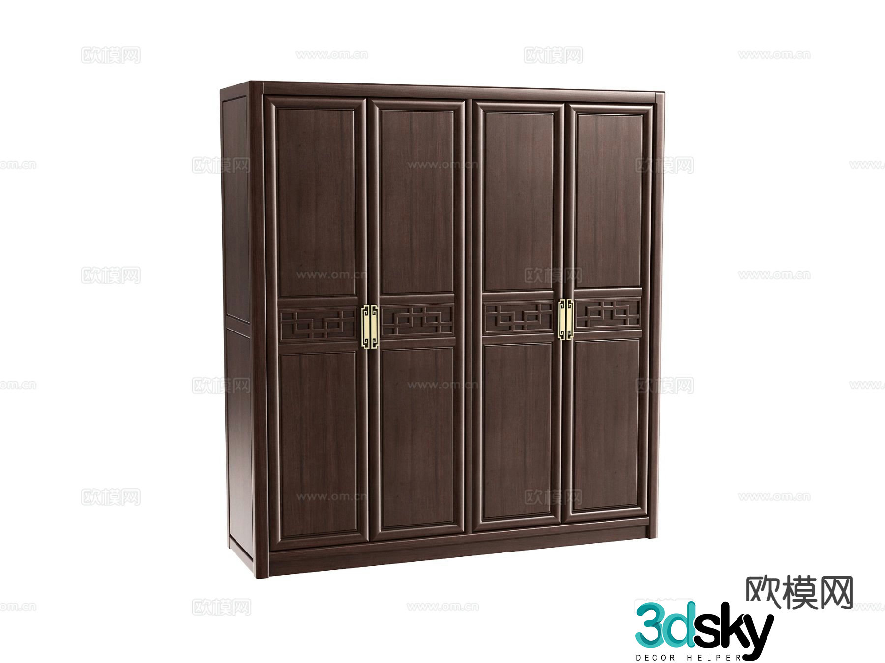 New Chinese style wardrobe wardrobe 3d model