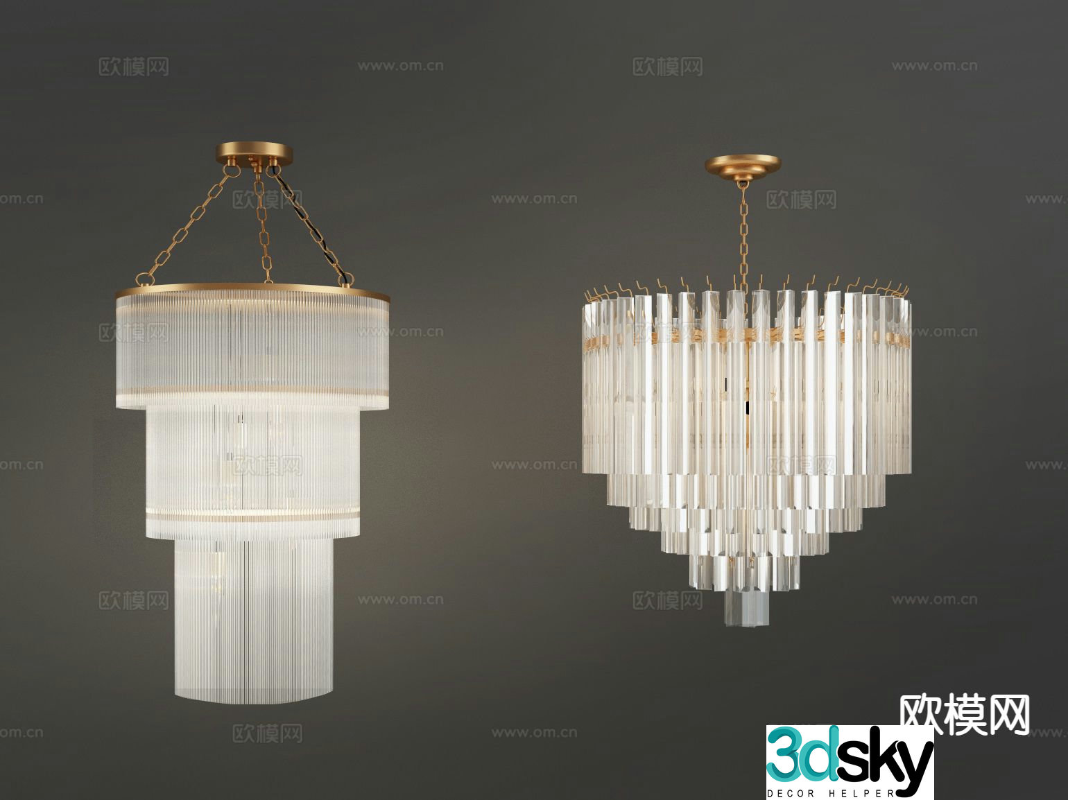Modern crystal lamp decorative chandelier 3d model