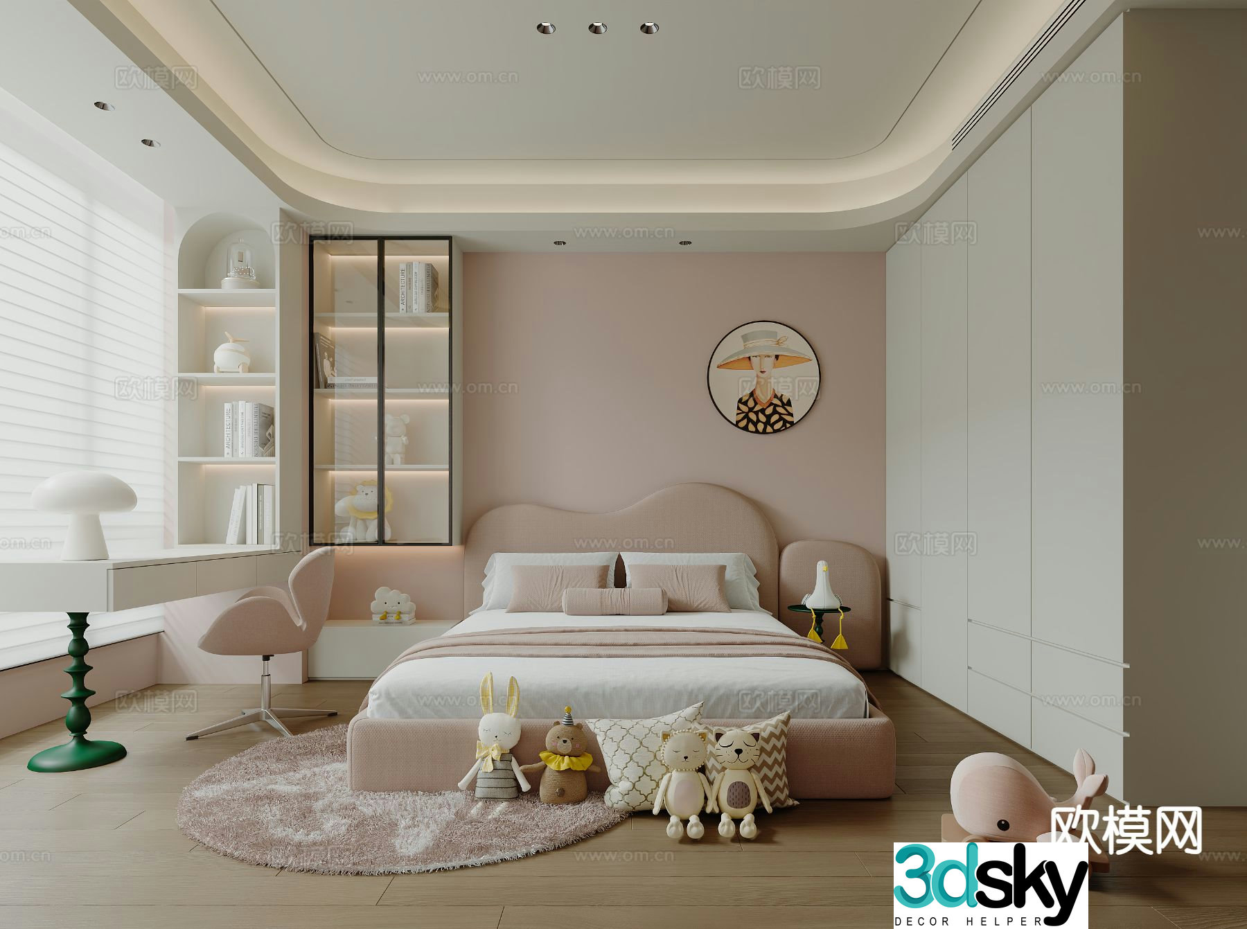 Modern children’s room girl’s room kid’s room 3d model