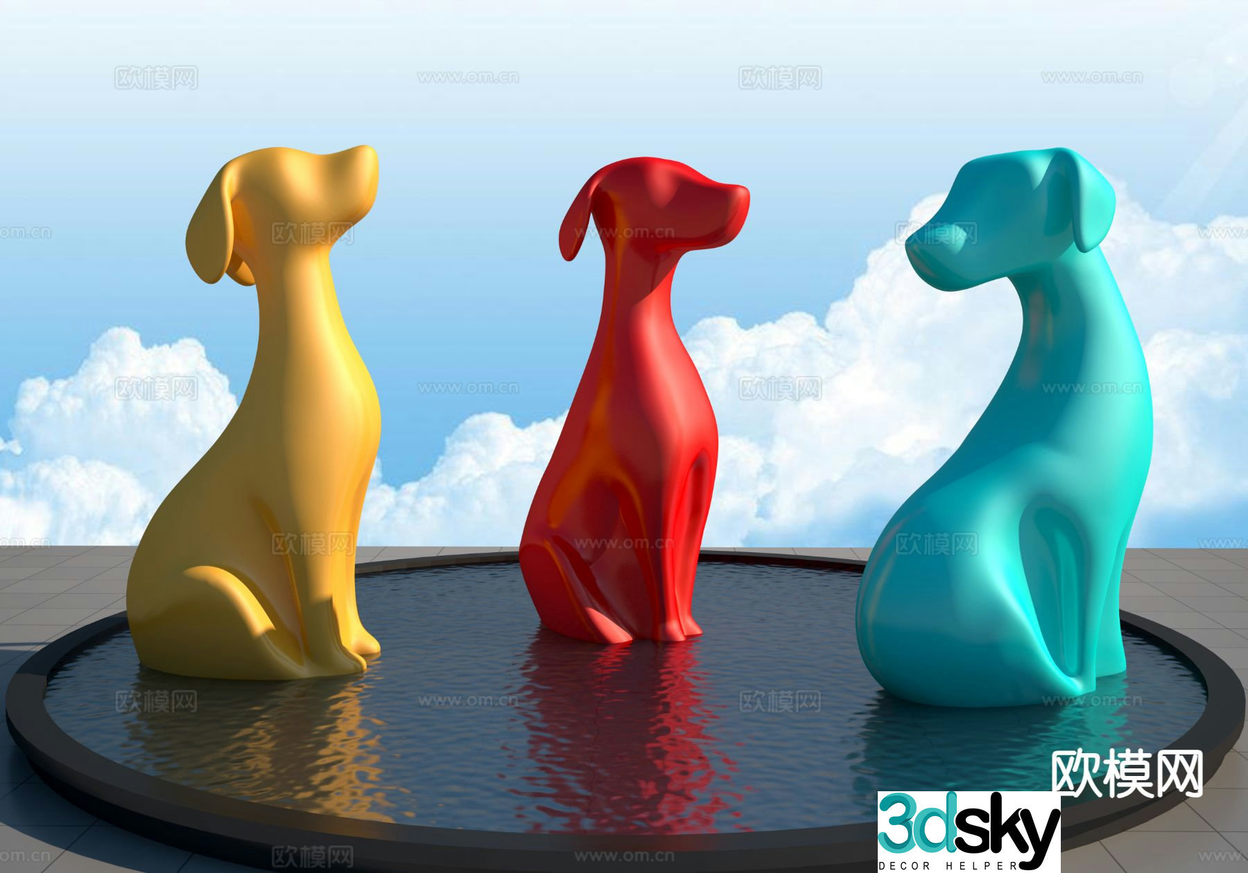 Decorative dog cartoon ornament 3d model