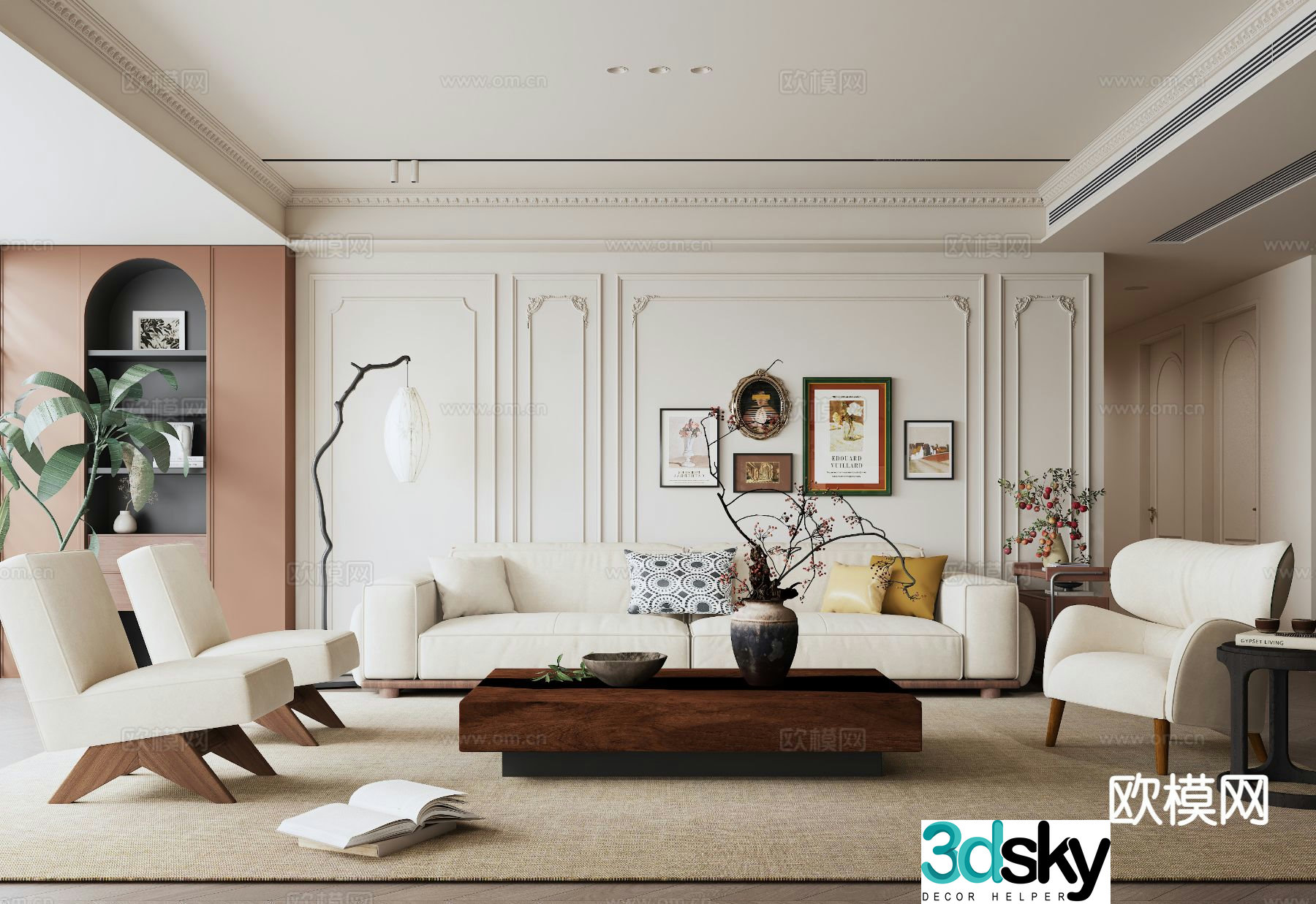 Medieval style living room 3D model
