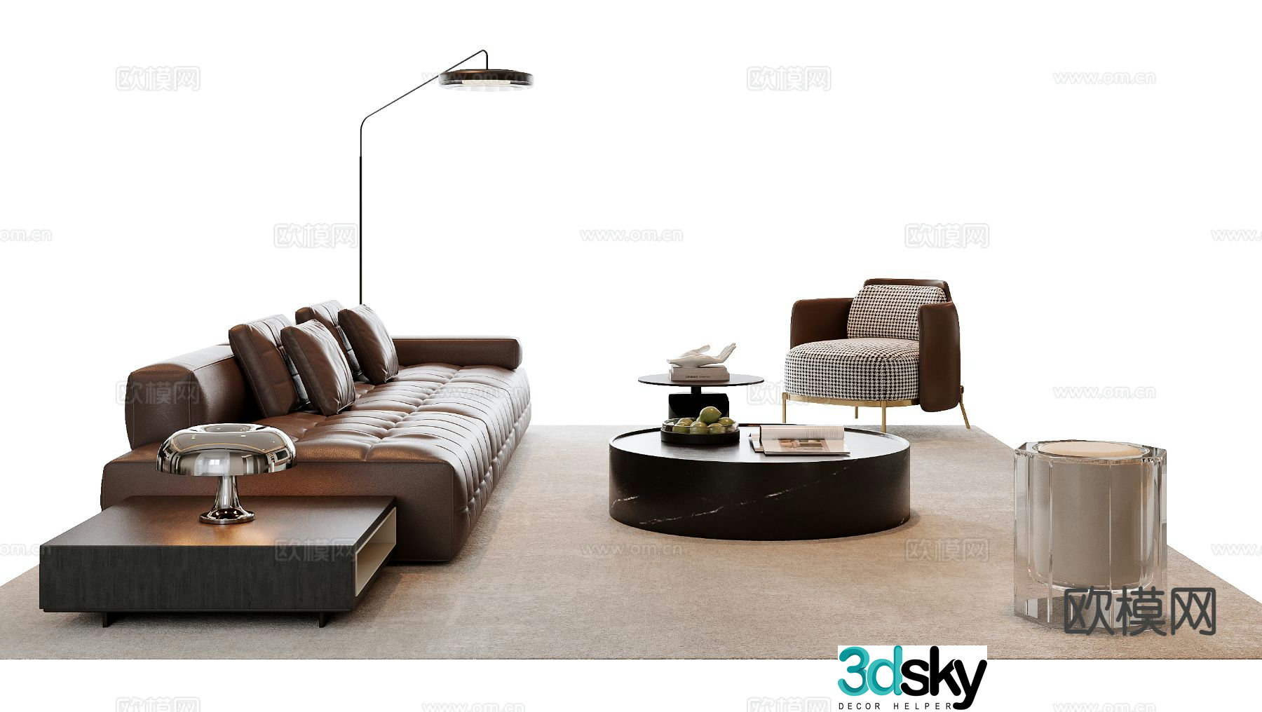 Italian sofa modular sofa 3d model
