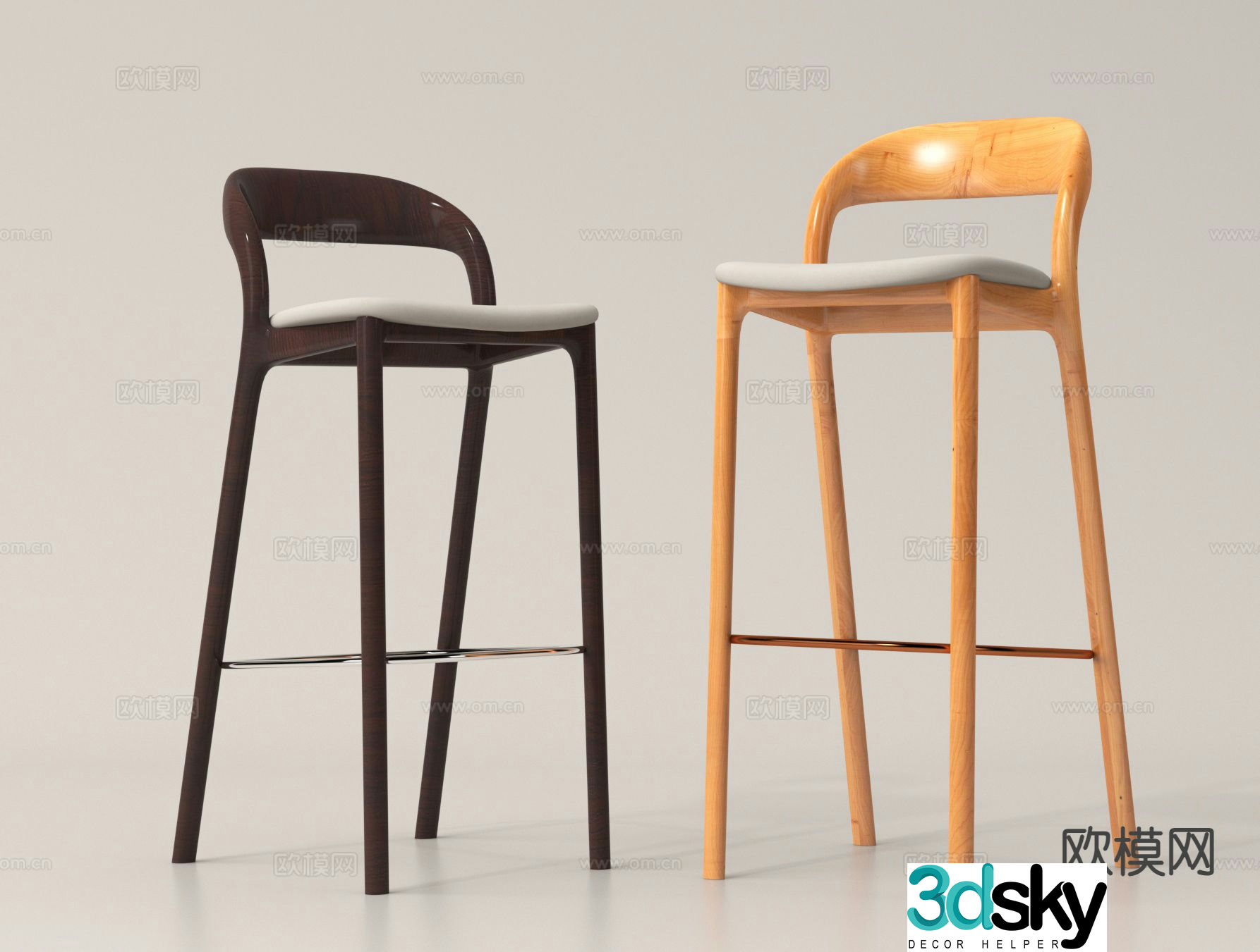 Bar stool bar stool high stool 3d model