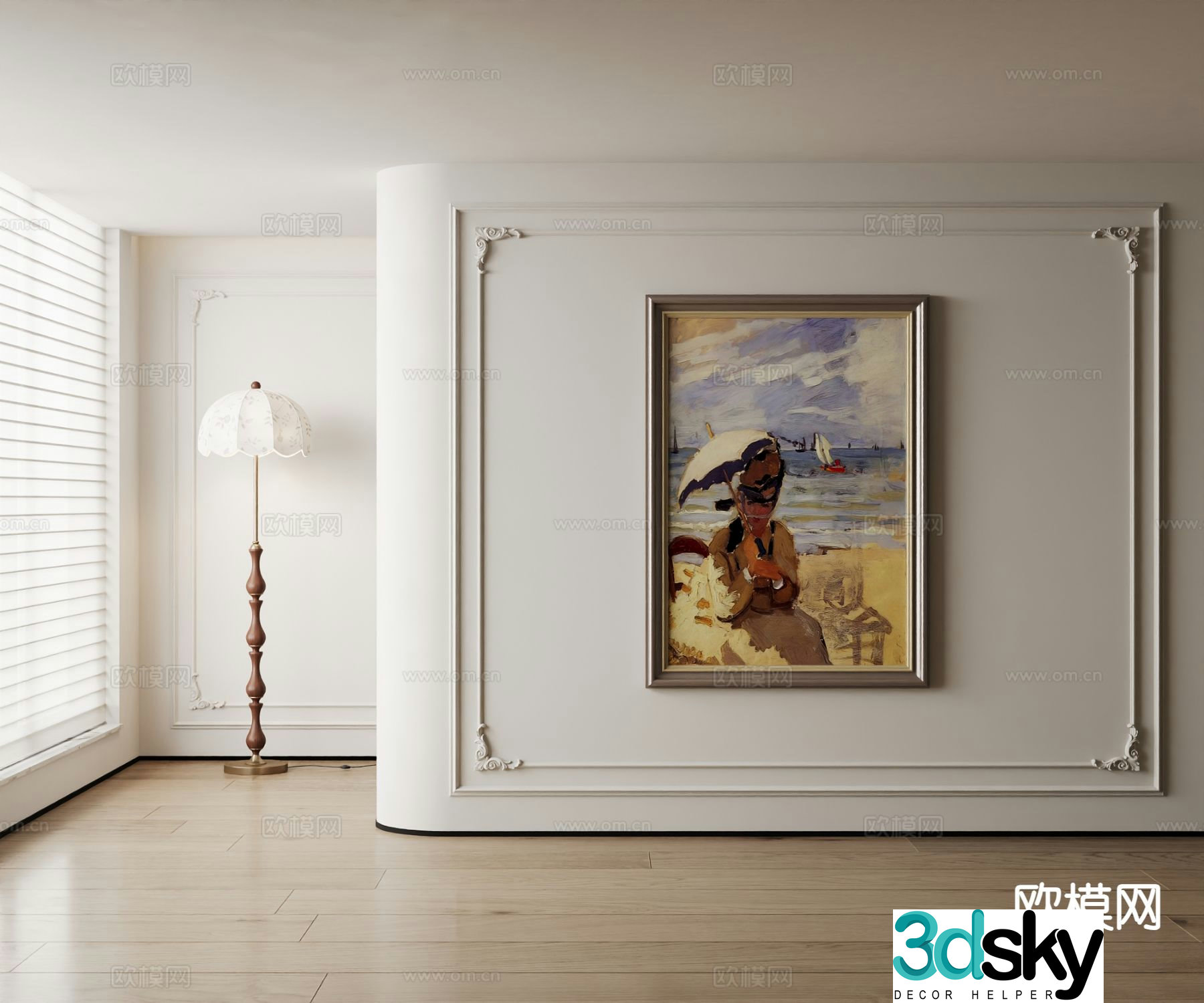 American oil painting texture painting decorative painting 3D model