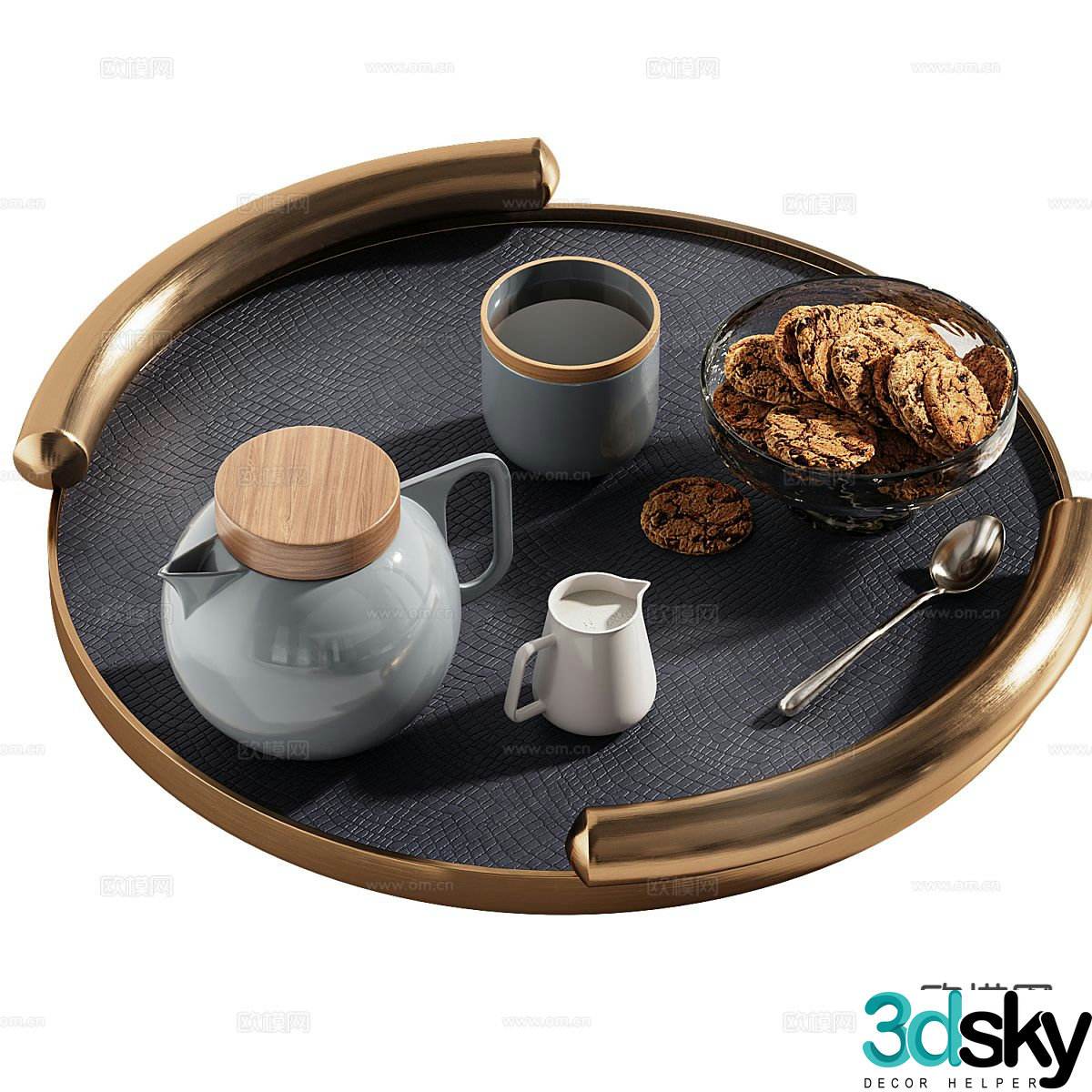 New Chinese tea set teapot teacup 3d model