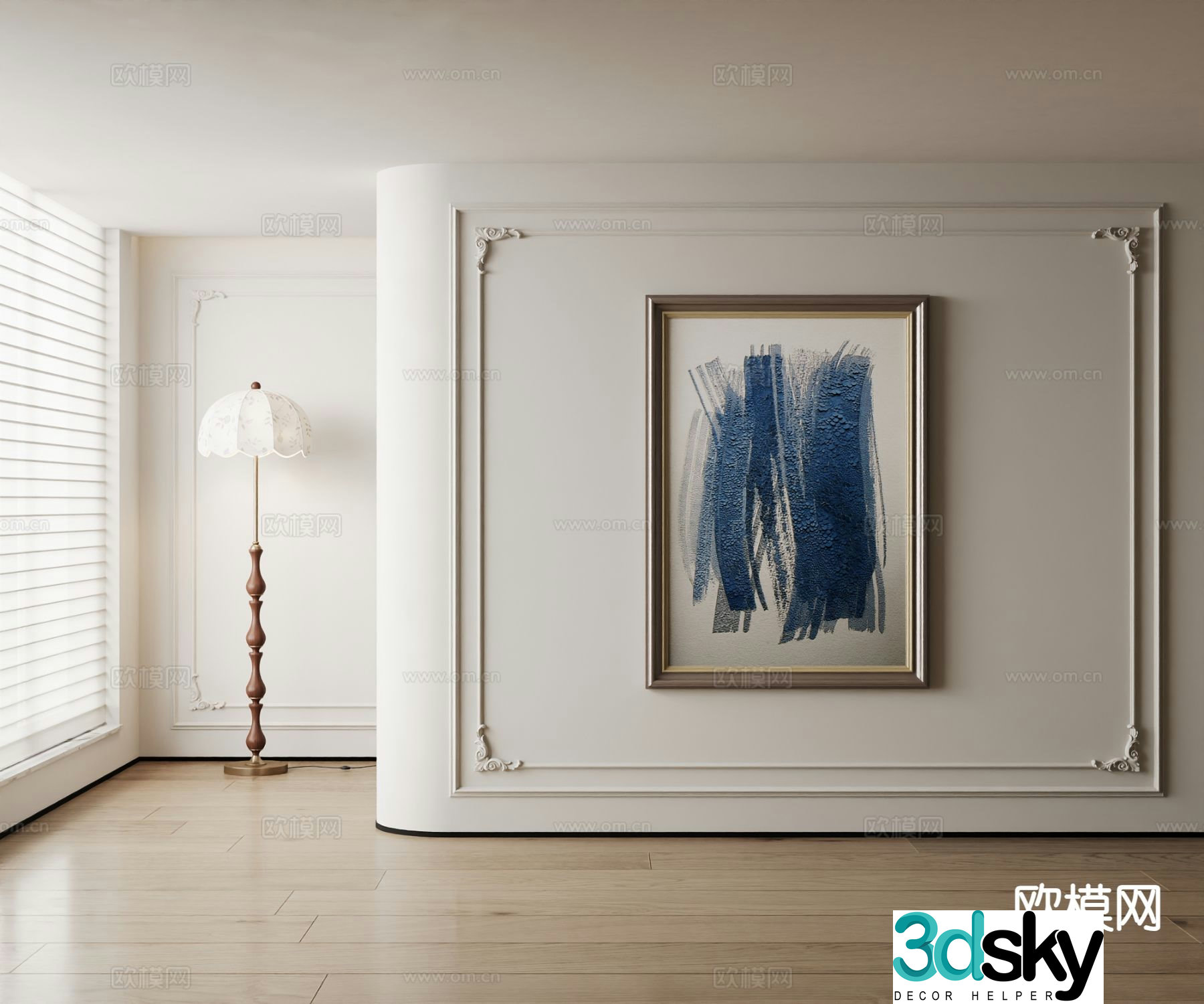 American decorative painting oil painting 3d model