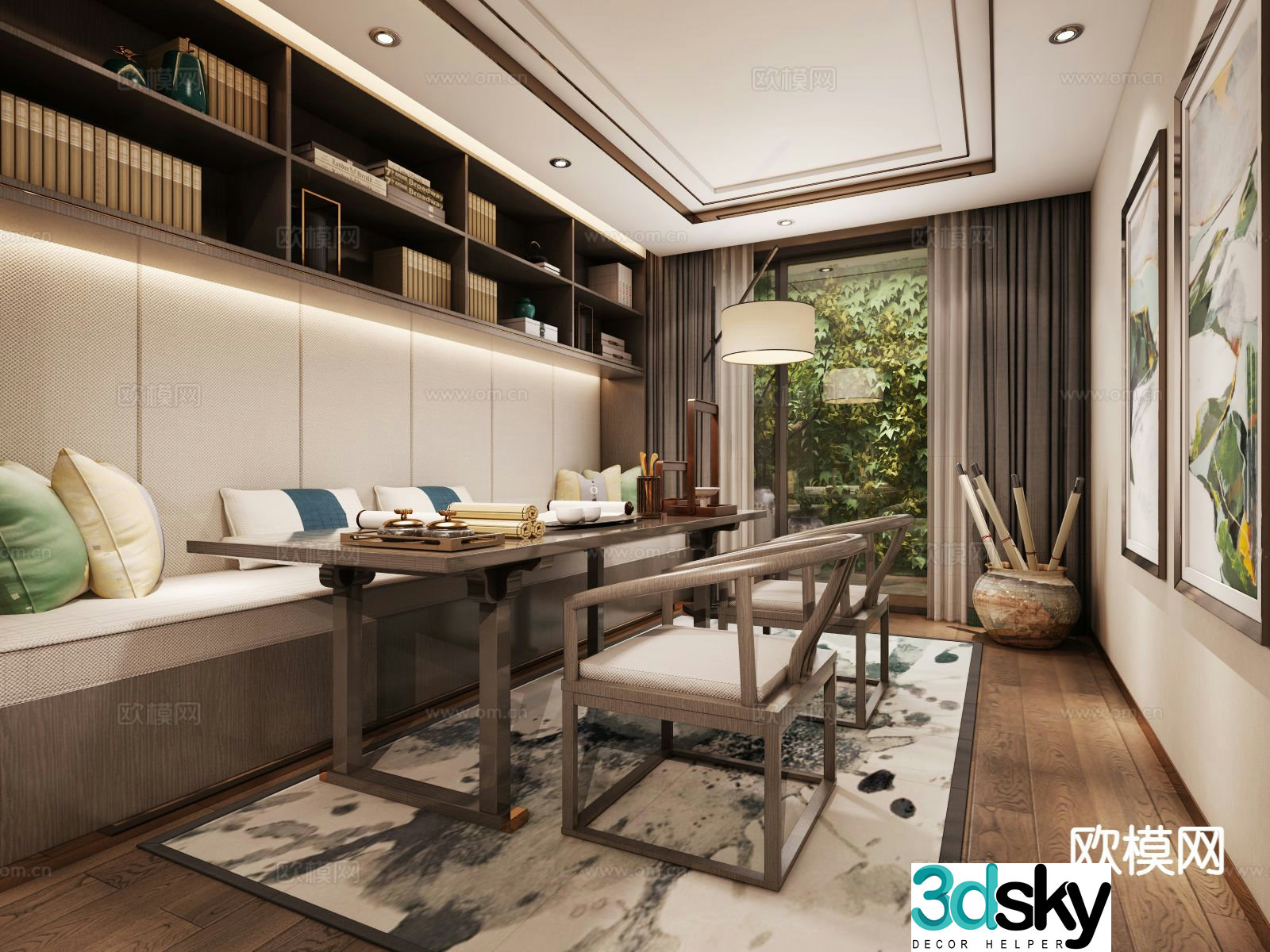Chinese study room 3d model