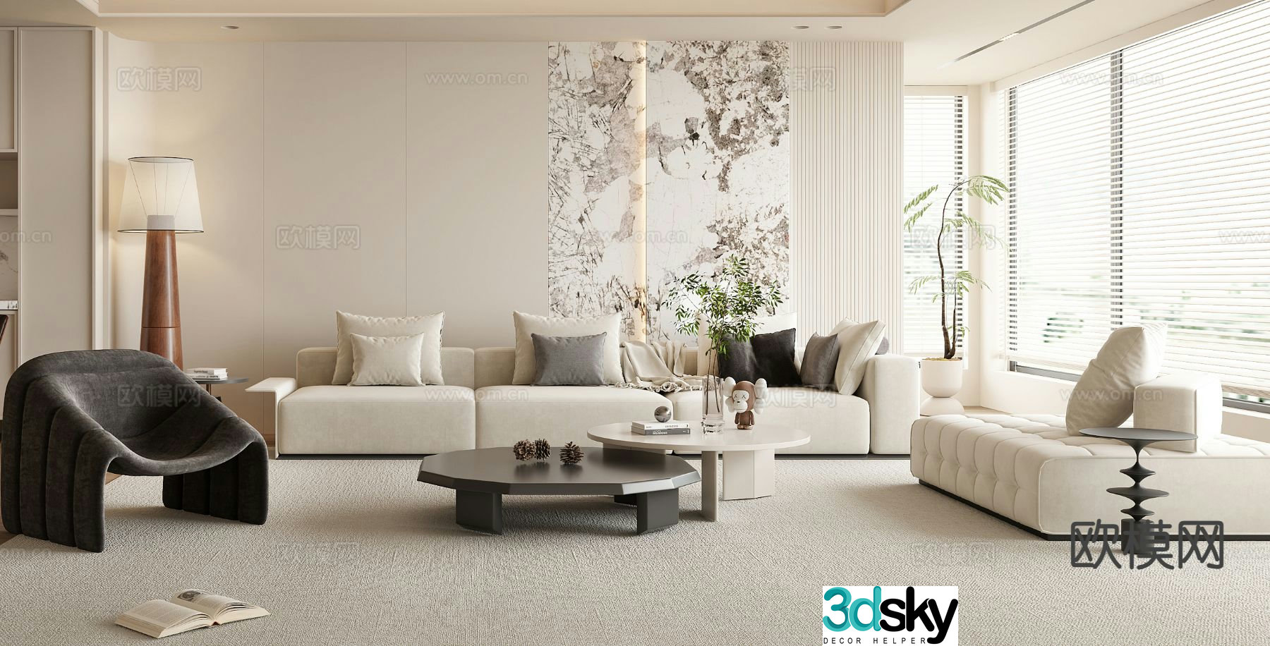 Modern living room 3d model