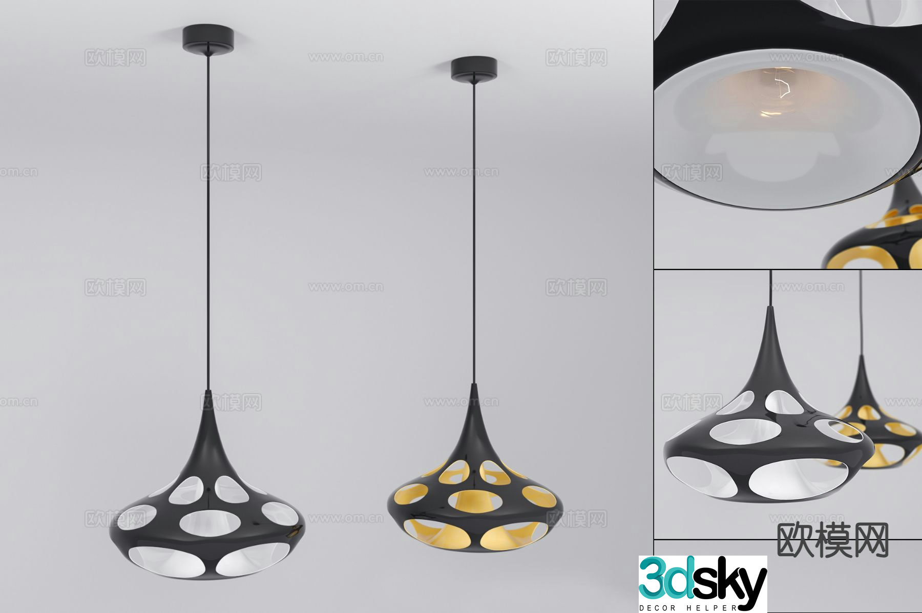 Modern art chandelier 3d model