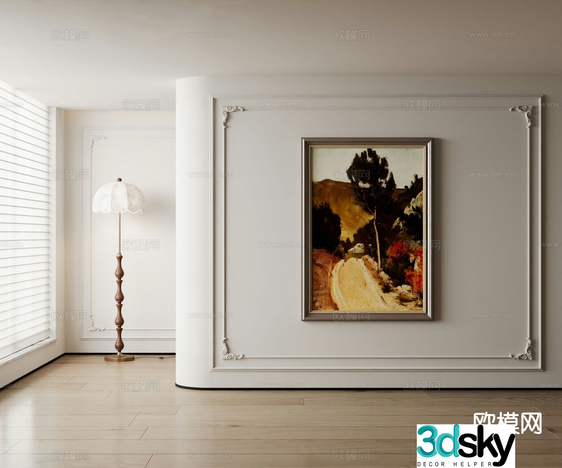American oil painting texture painting decorative painting 3D model