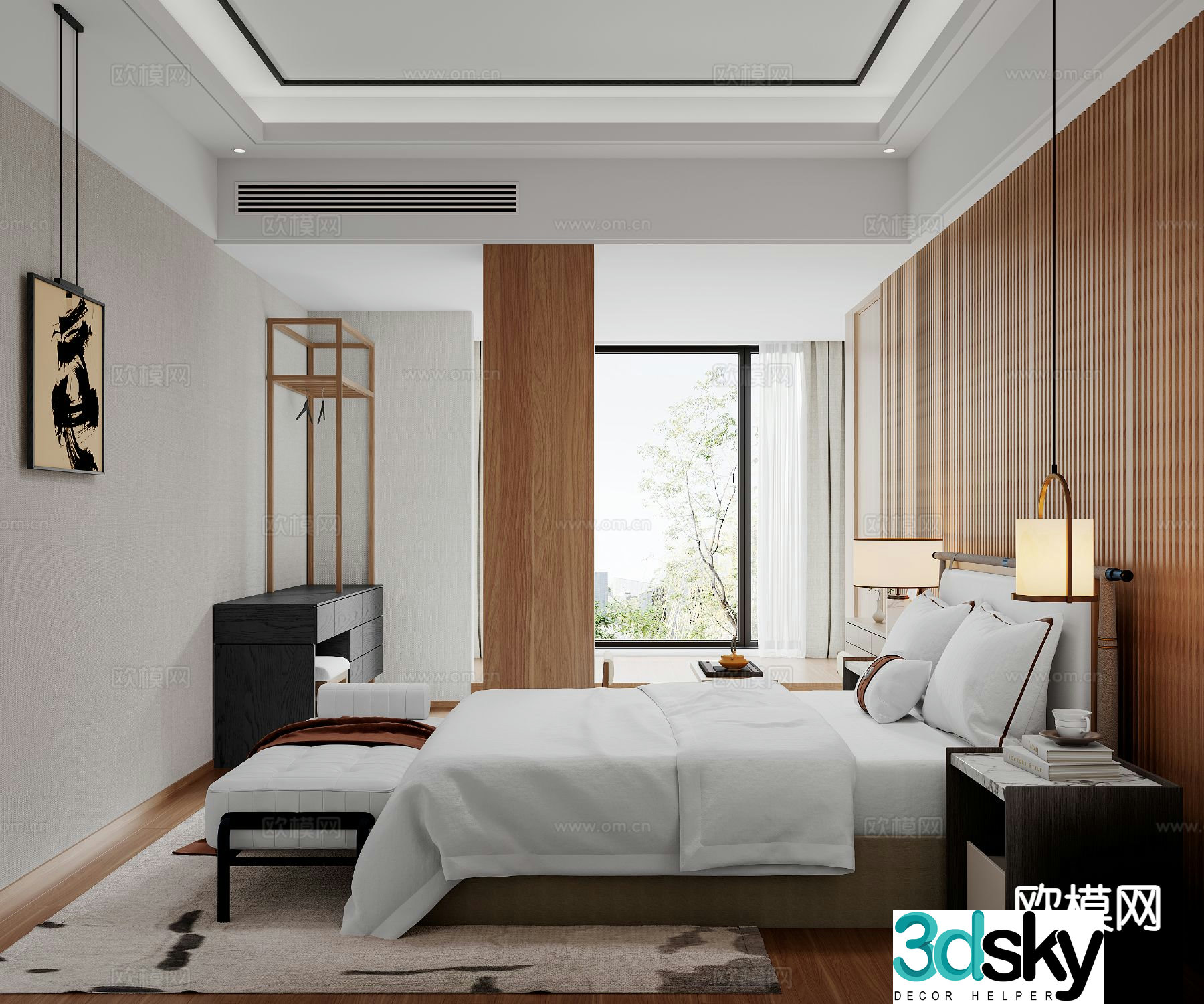 New Chinese style bedroom master bedroom 3d model