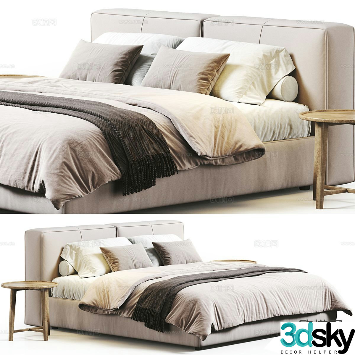 Mario modern double bed 3d model