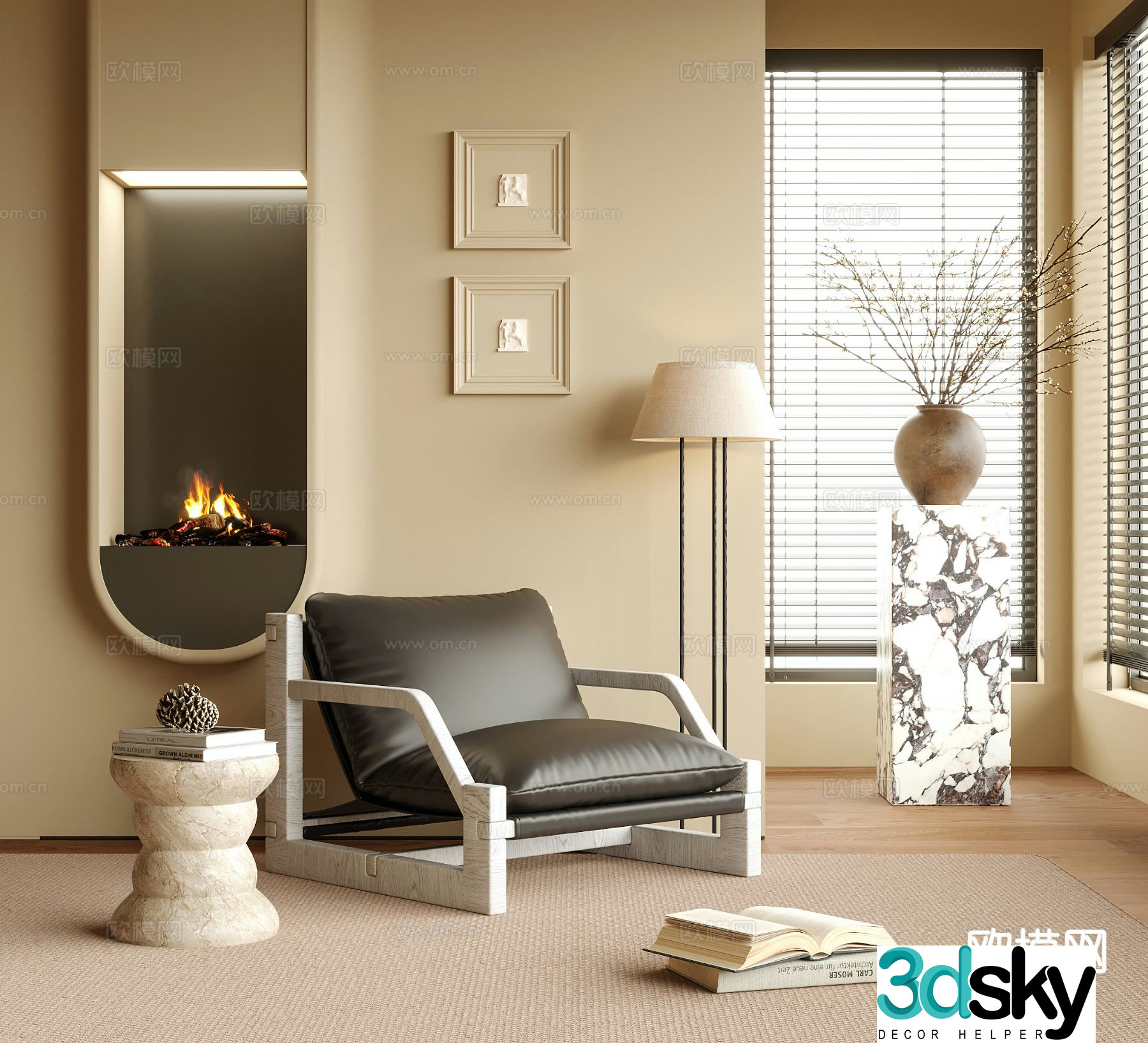 modern leisure chair chair armchair 3d model