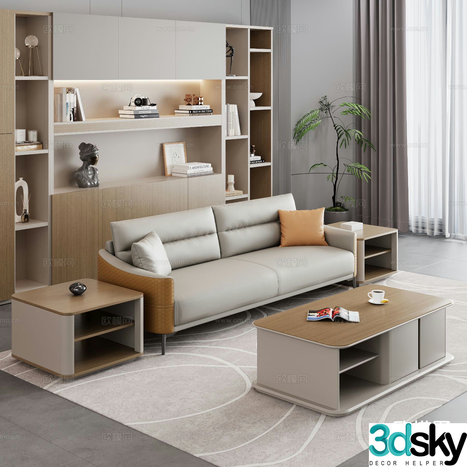 Modern sectional sofa 3d model