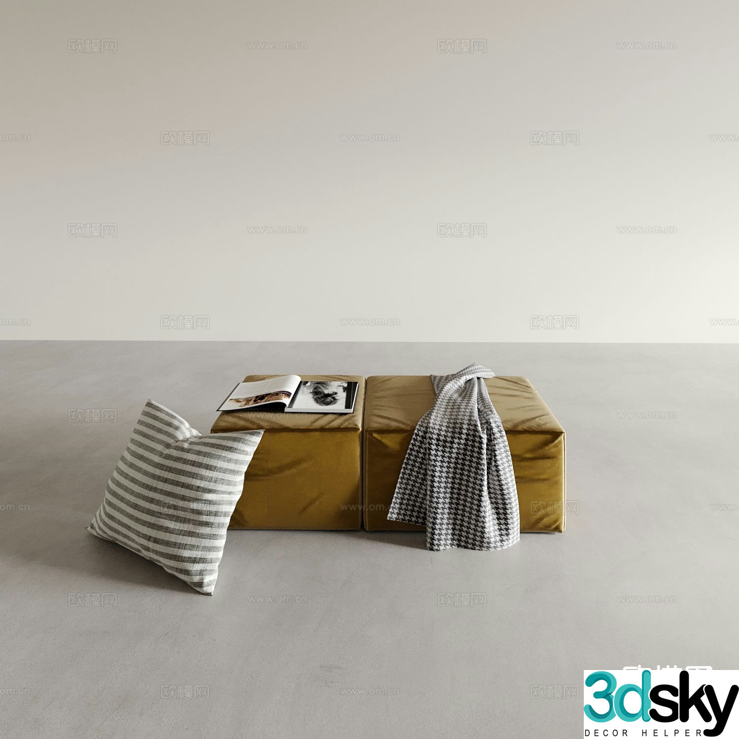 Sofa stool shoe changing stool imperial concubine couch bed couch foot couch 3D model