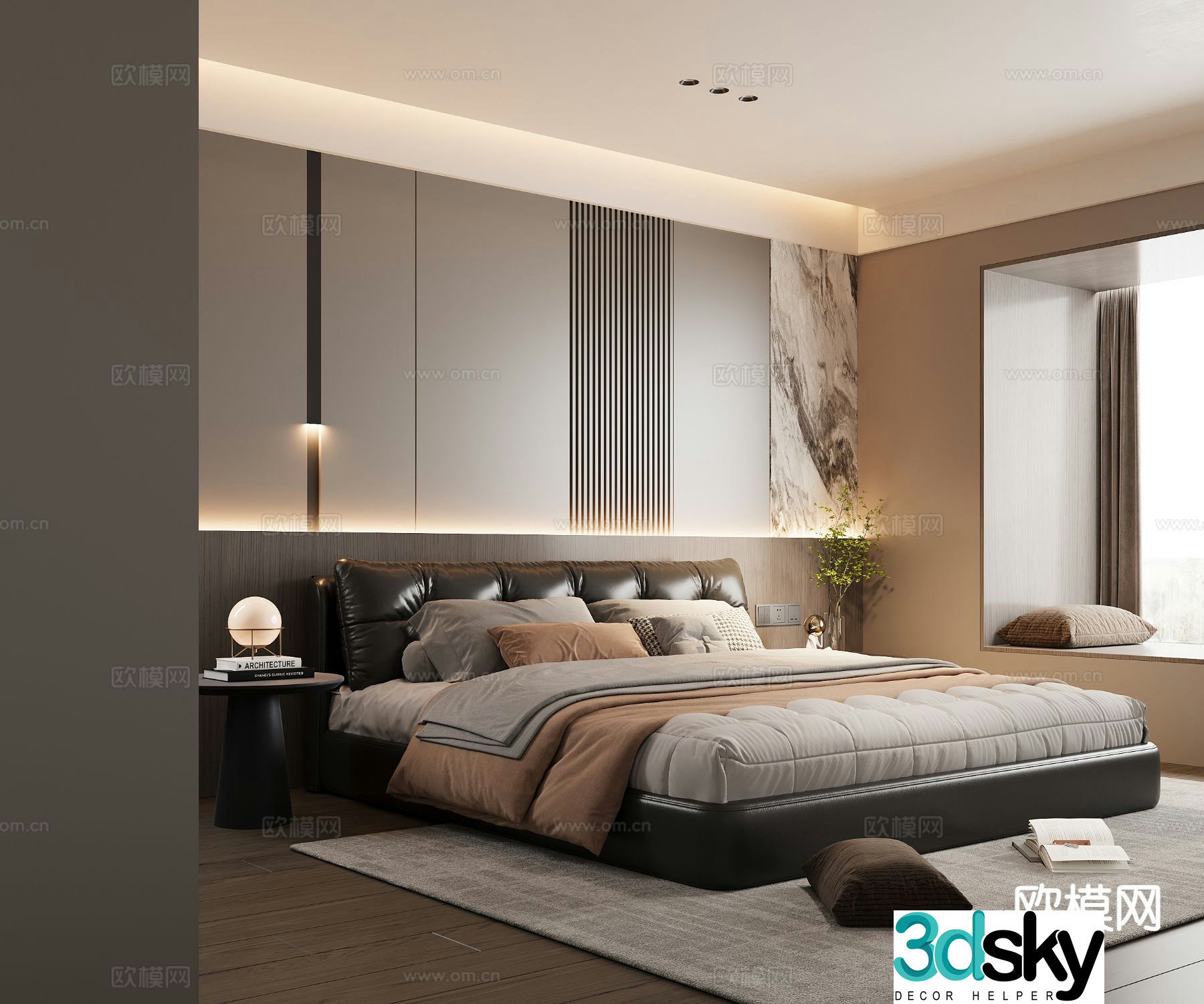 Modern bedroom master bedroom 3d model