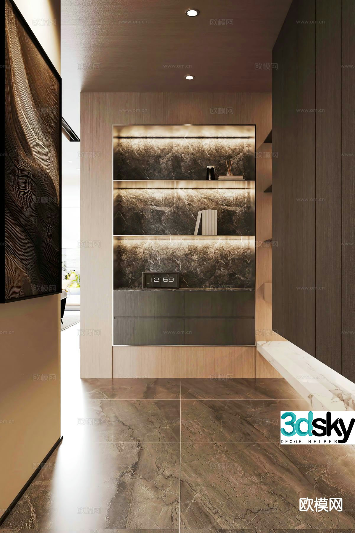 Modern entrance aisle 3D model