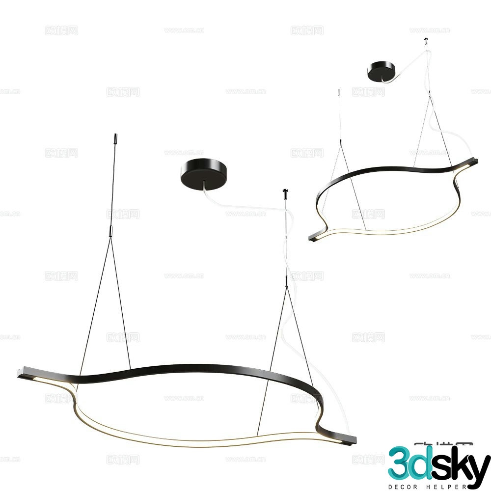MODO ring chandelier metal chandelier 3d model