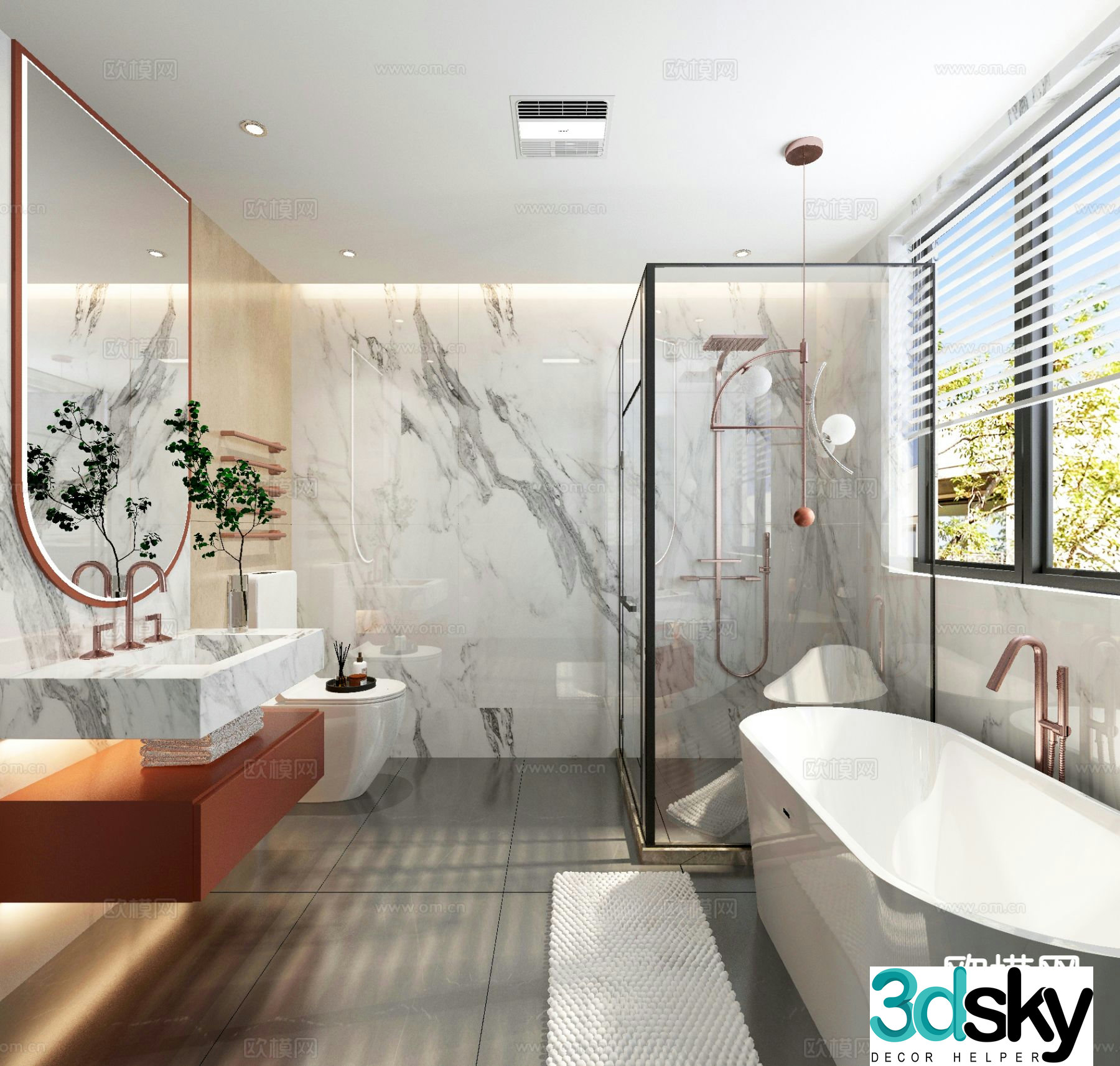 Modern bathroom bathroom toilet 3d model