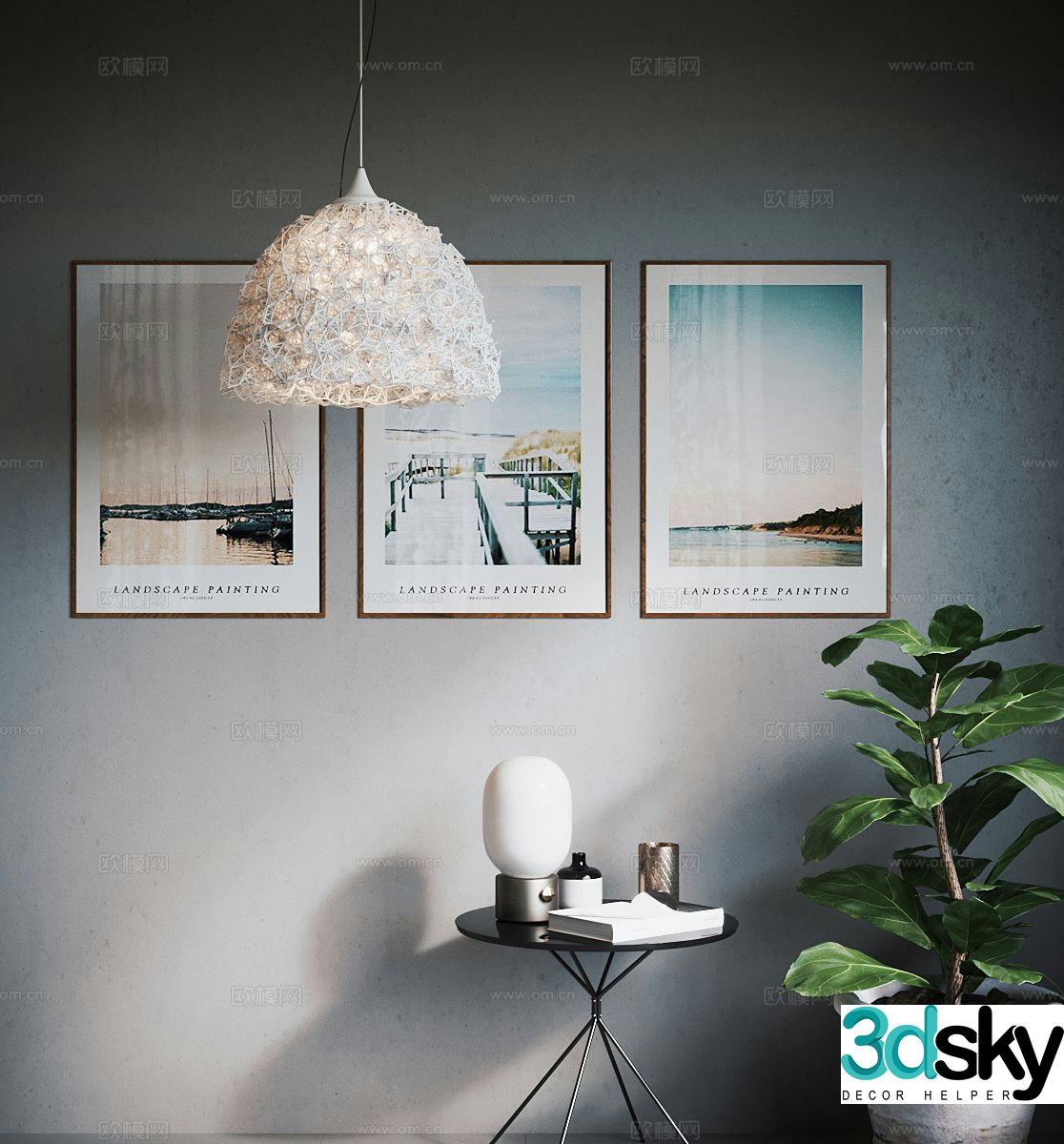 Modern chandelier cloud lamp small chandelier 3d model