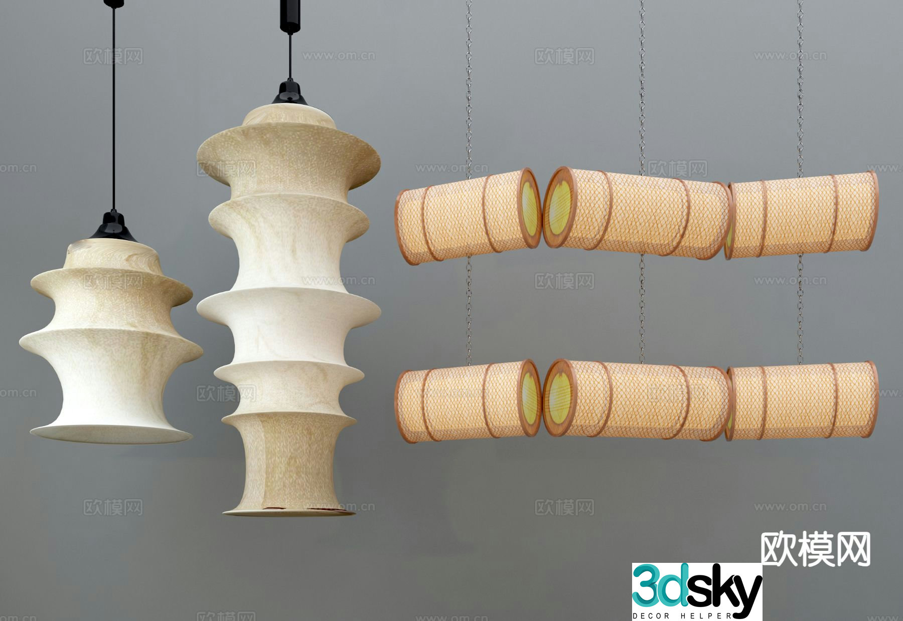 New Chinese style chandelier 3d model
