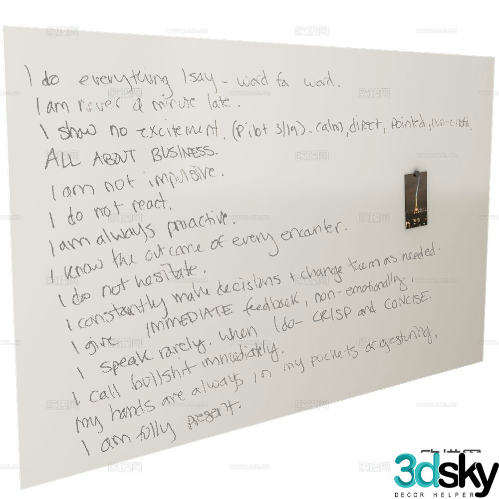 CHAT BOARD drawing board exhibition board whiteboard 3d model