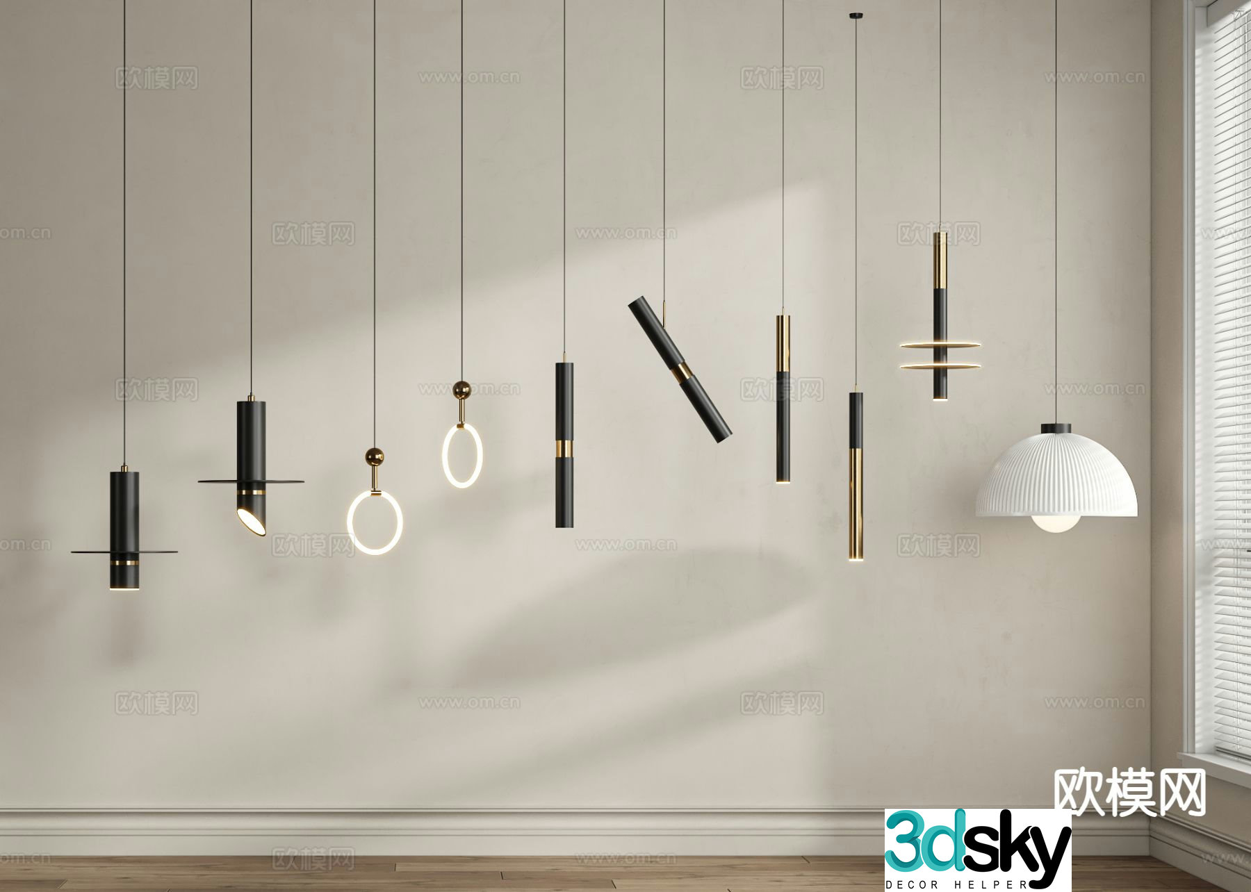 Fashion small chandelier creative chandelier 3d model