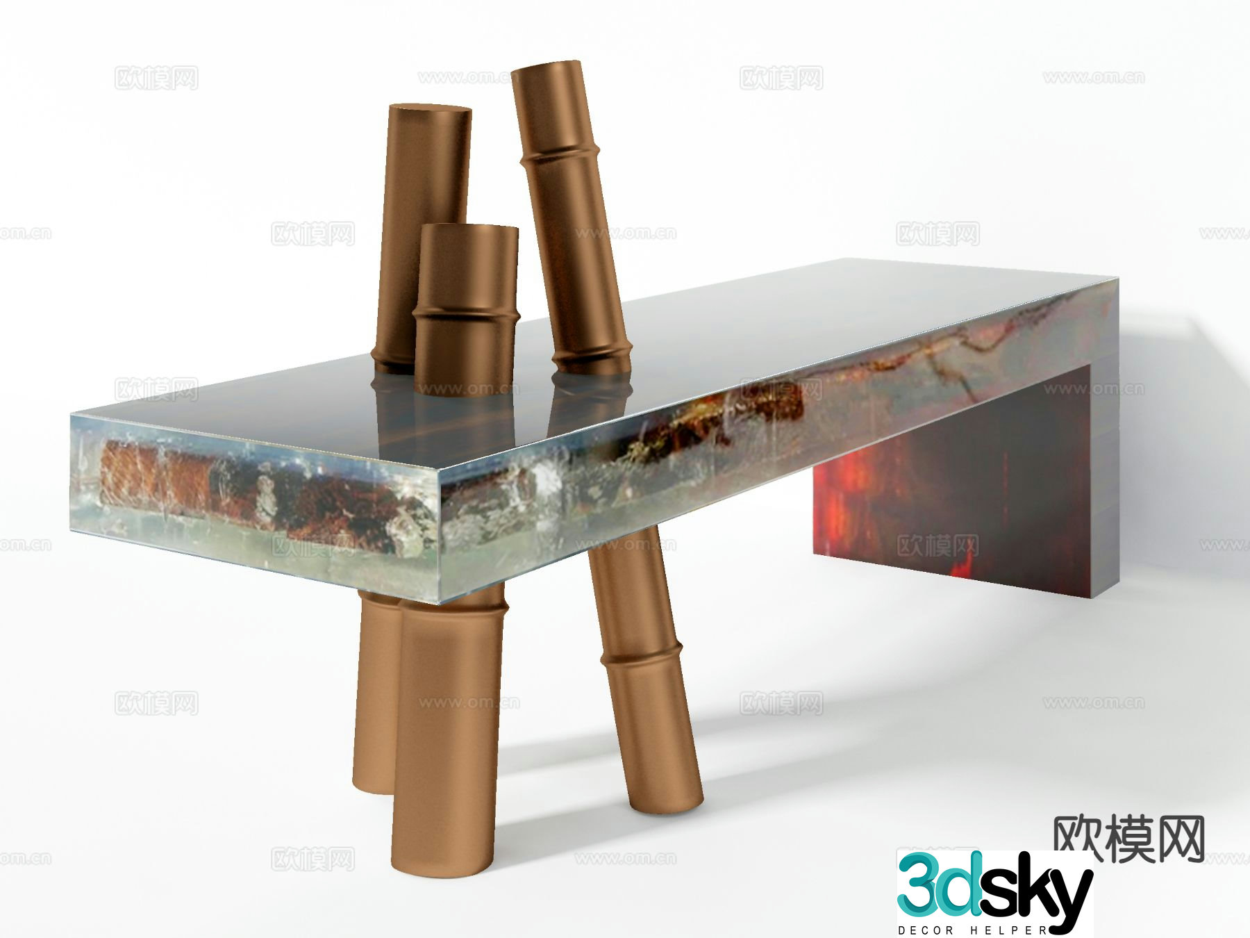 Stool resin bench art stool 3d model