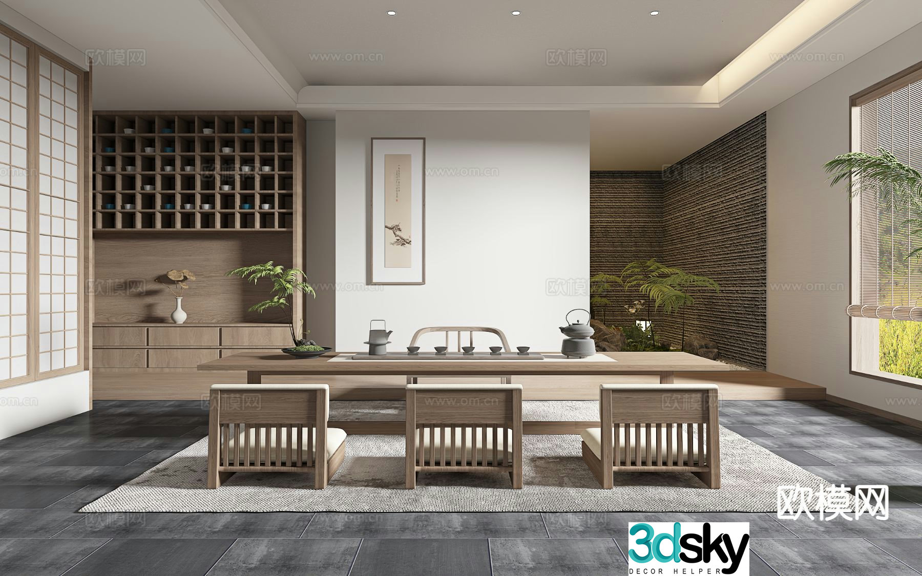 New Chinese tea room 3d model