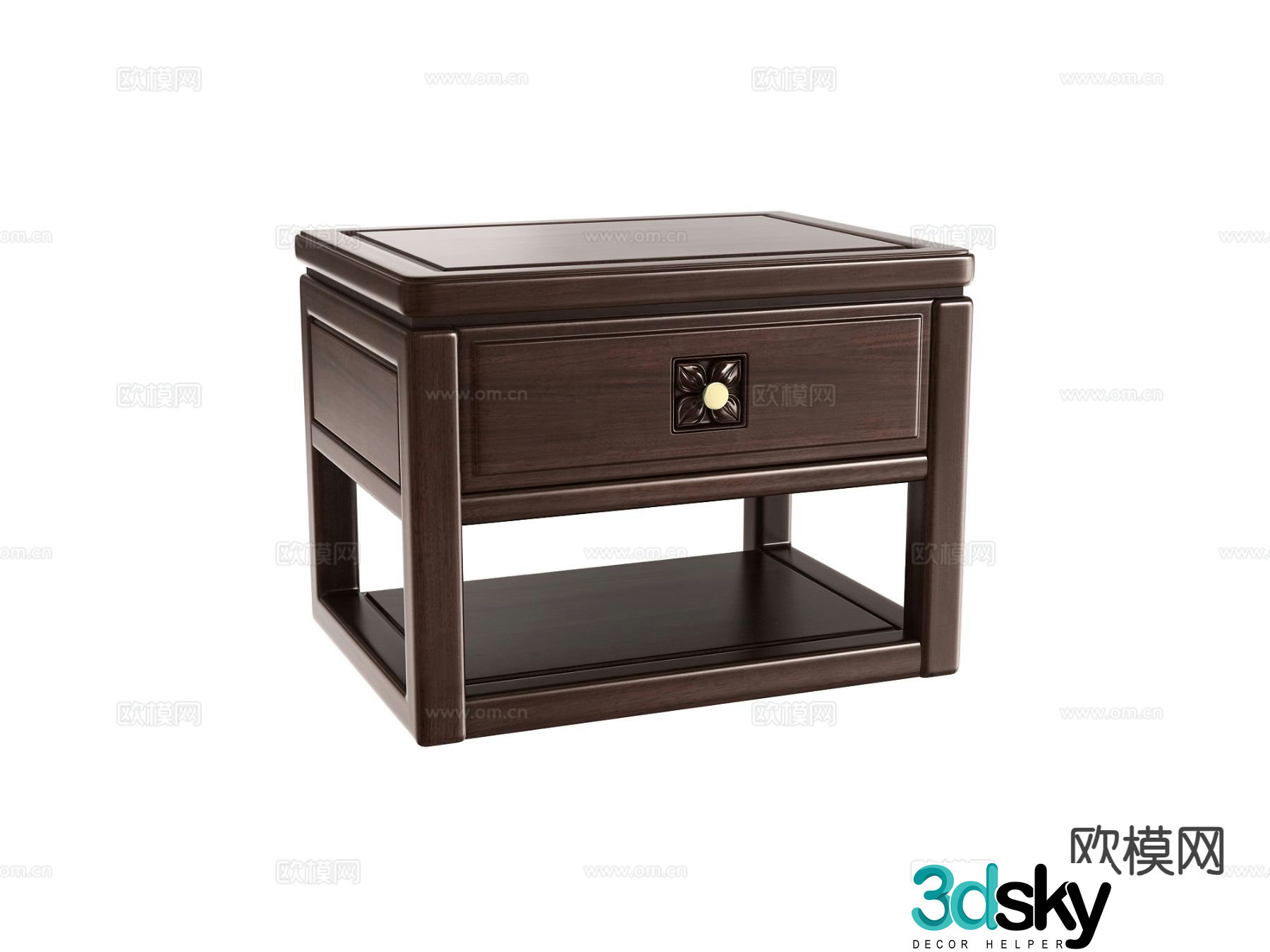 New Chinese style bedside table 3d model