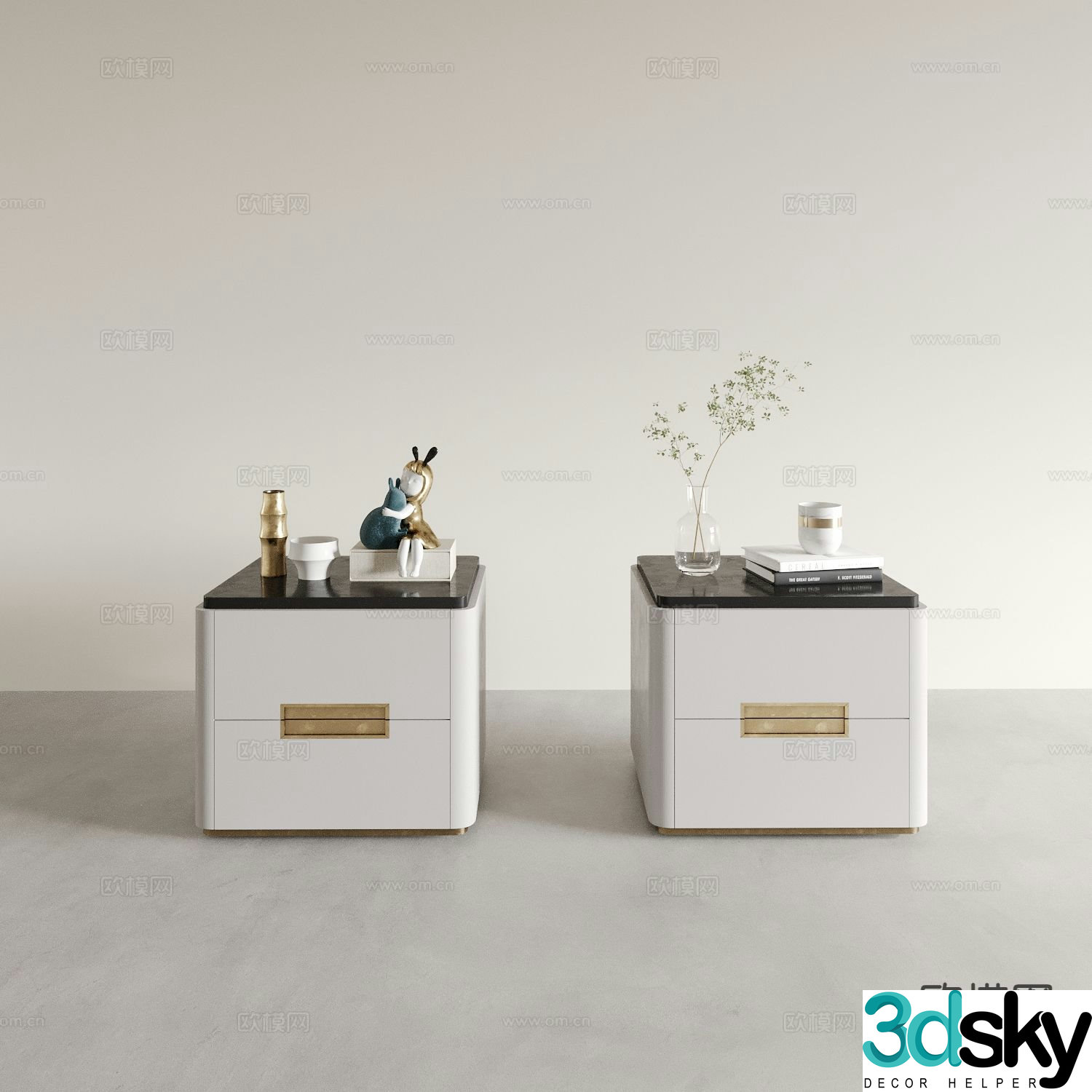 Italian bedside table 3d model