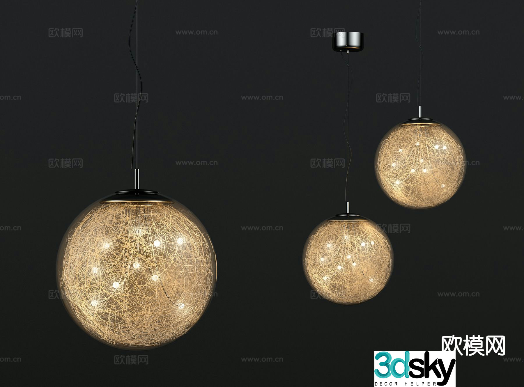 Postmodern chandelier glass chandelier 3d model