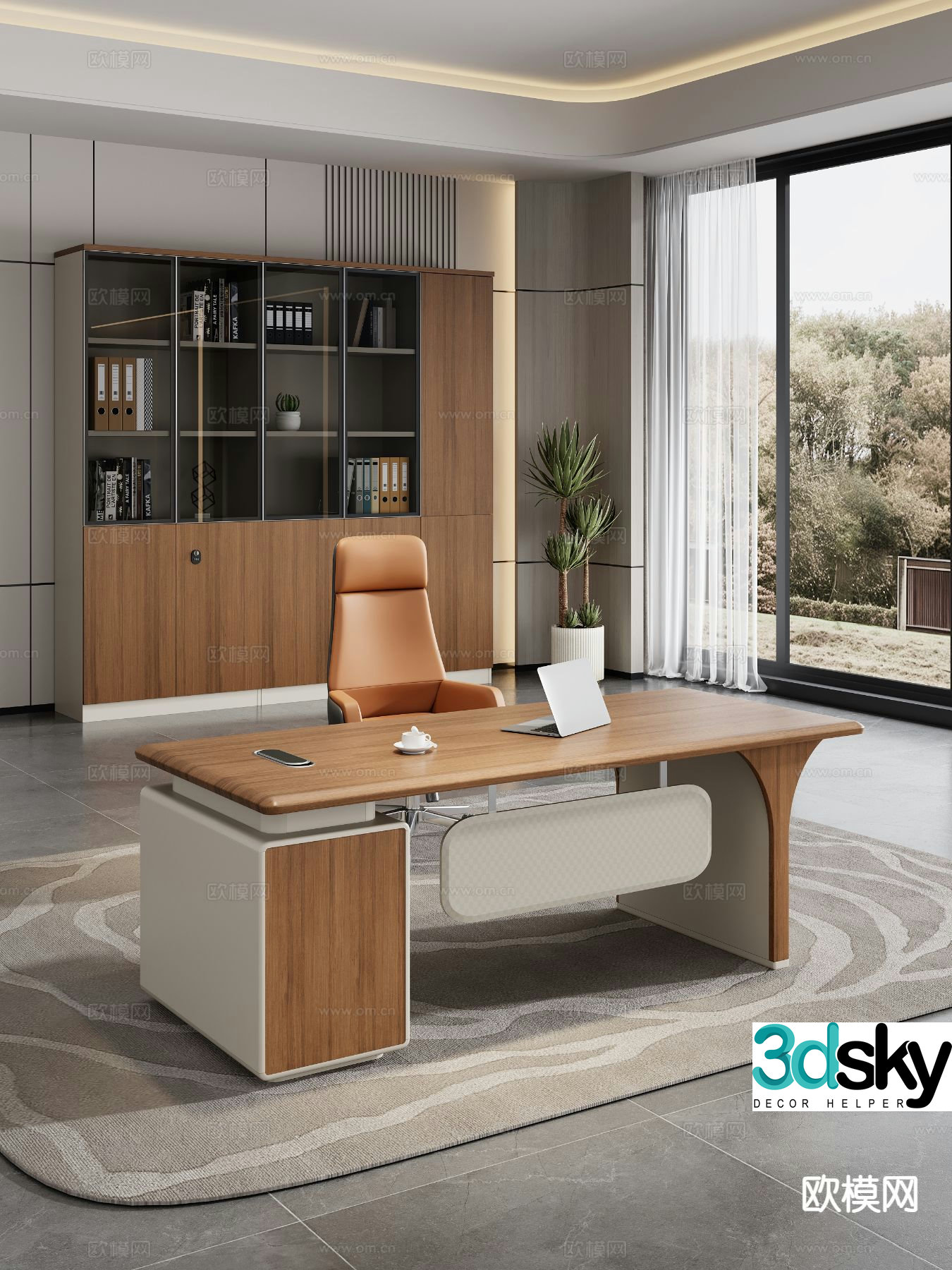 Modern manager desk boss desk executive desk 3d model