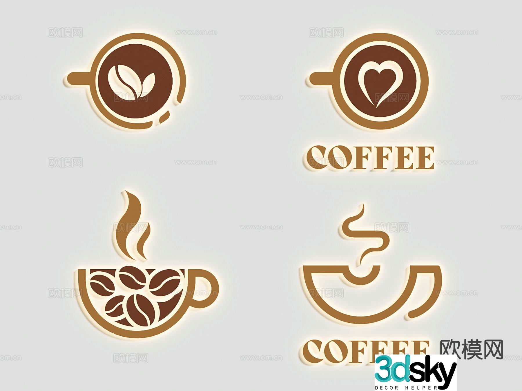 Modern coffee logo coffee LOGO 3d model