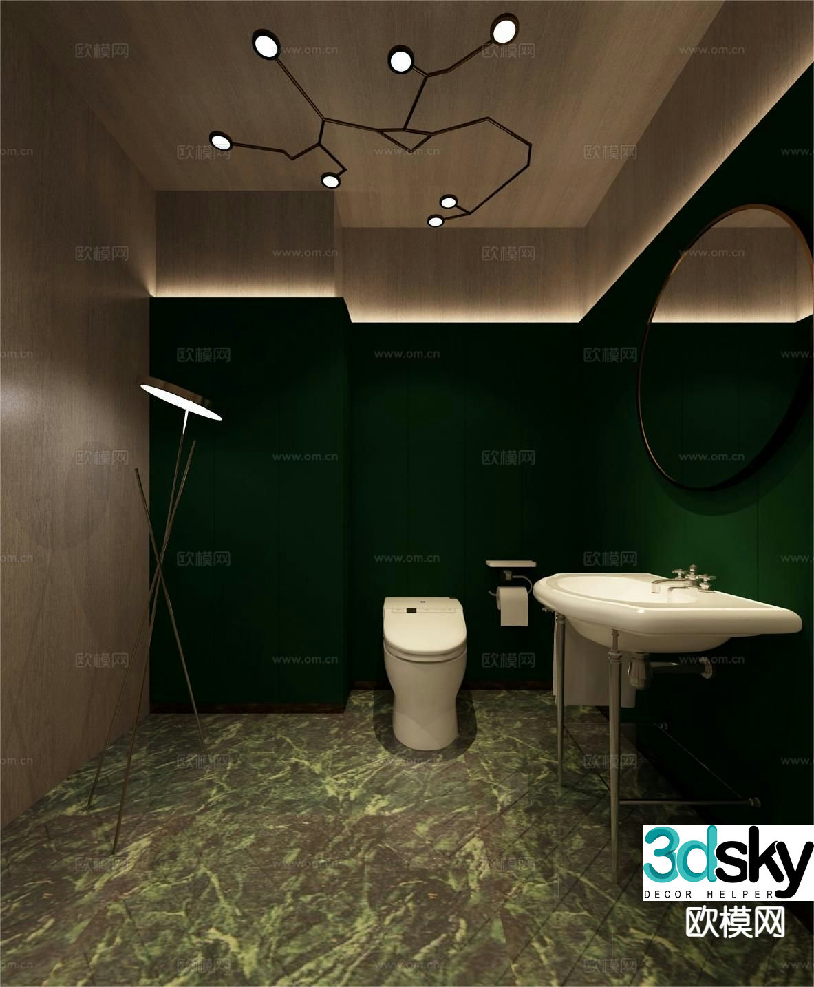 Modern bathroom toilet 3d model