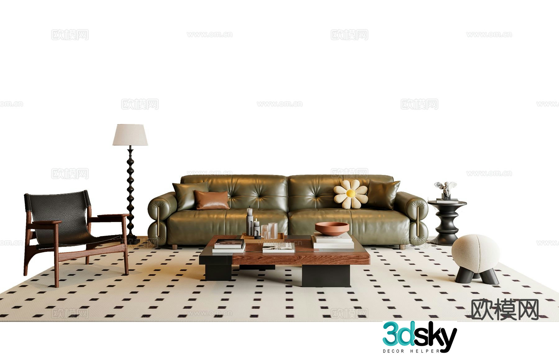 Medieval style sofa modular sofa 3d model