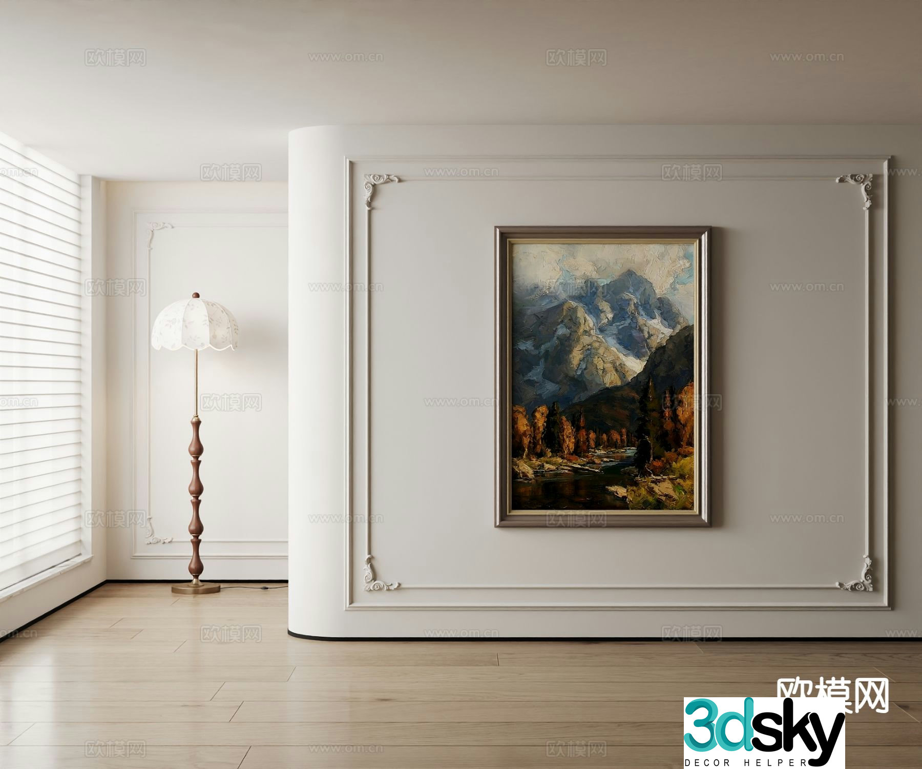 American decorative painting landscape oil painting 3d model