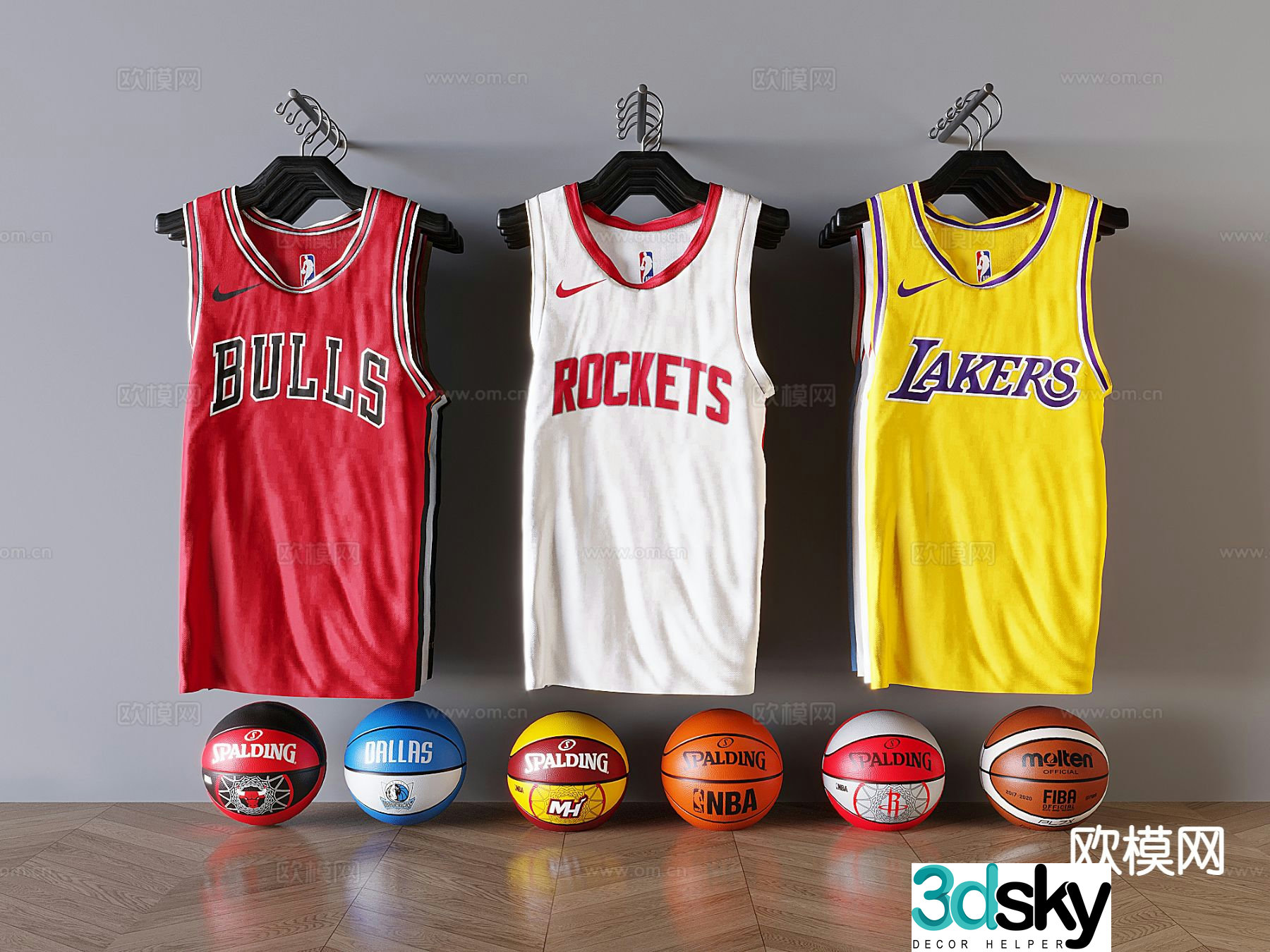 basketball basketball jersey ball sports equipment 3d model