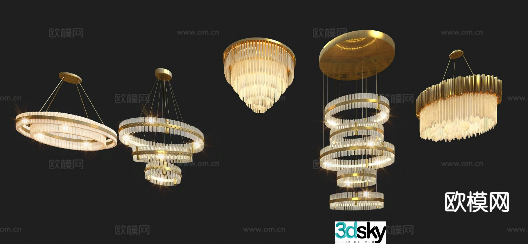 Light luxury chandelier crystal chandelier 3d model