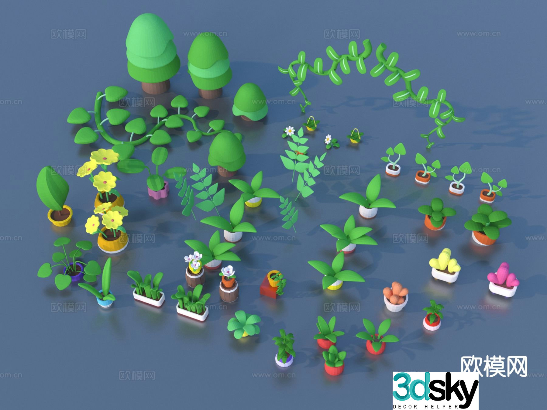 cartoon flower cartoon sketch plant sketch 3d model