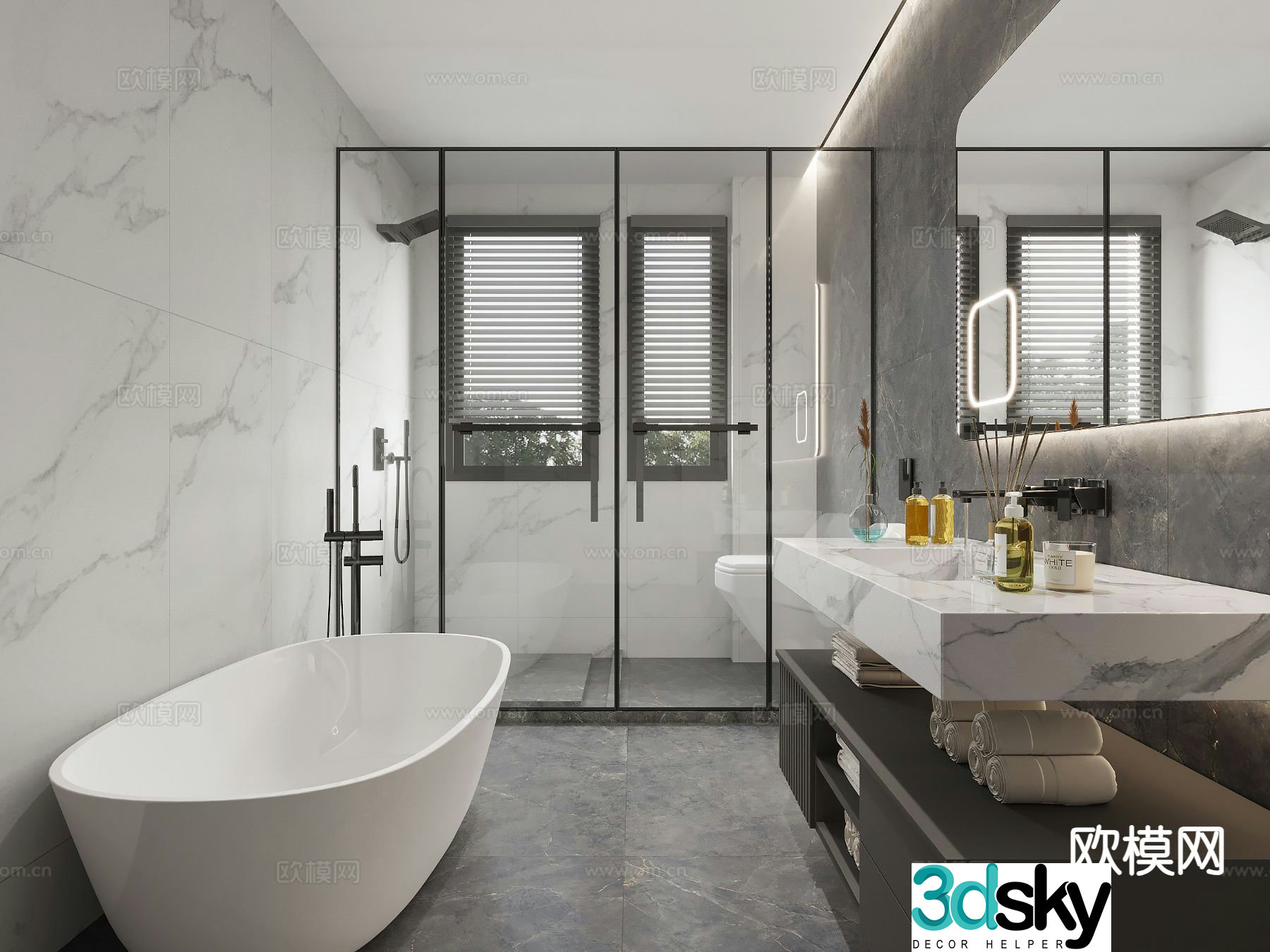 Modern bathroom bathroom 3d model