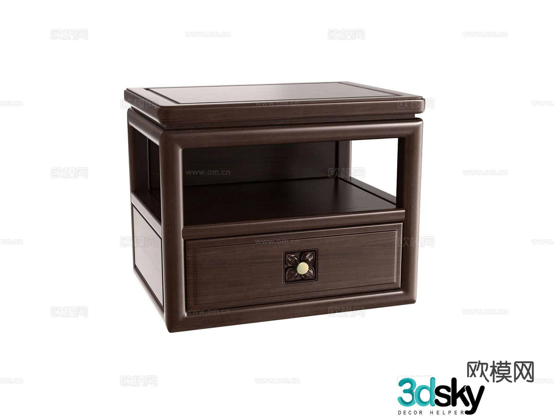 New Chinese style bedside table 3d model