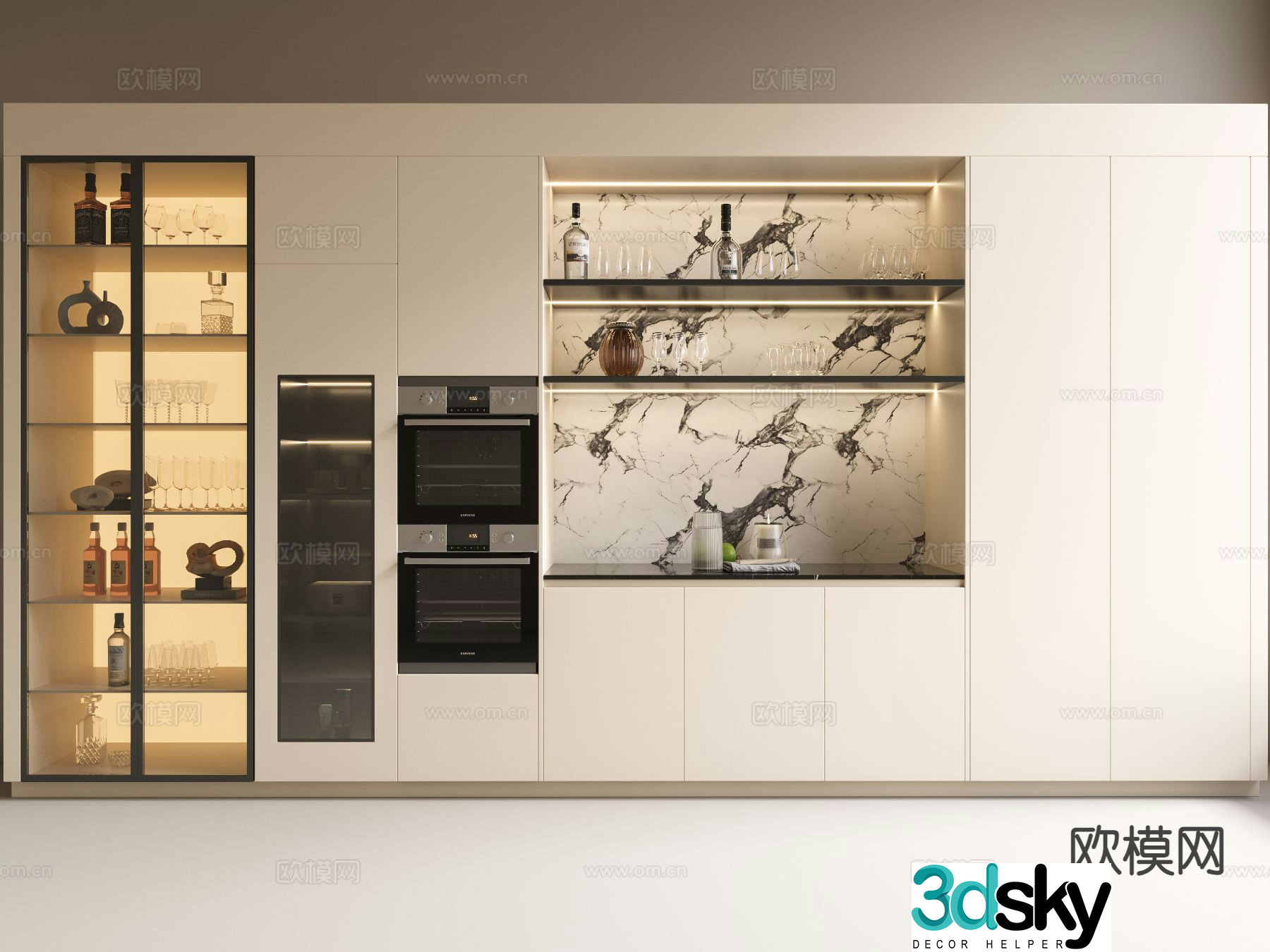 Modern wine cabinet sideboard 3d model