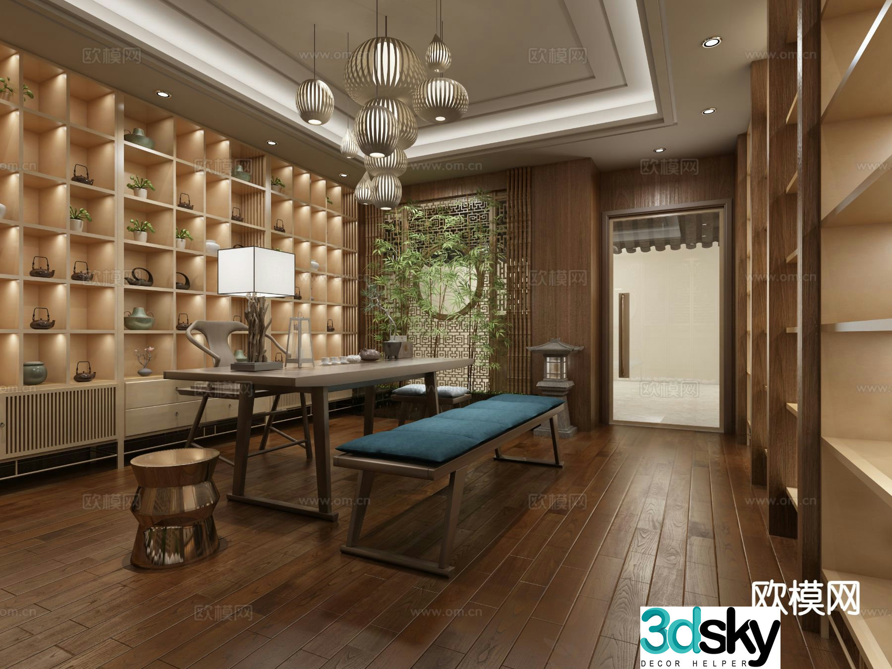 New Chinese tea room 3d model