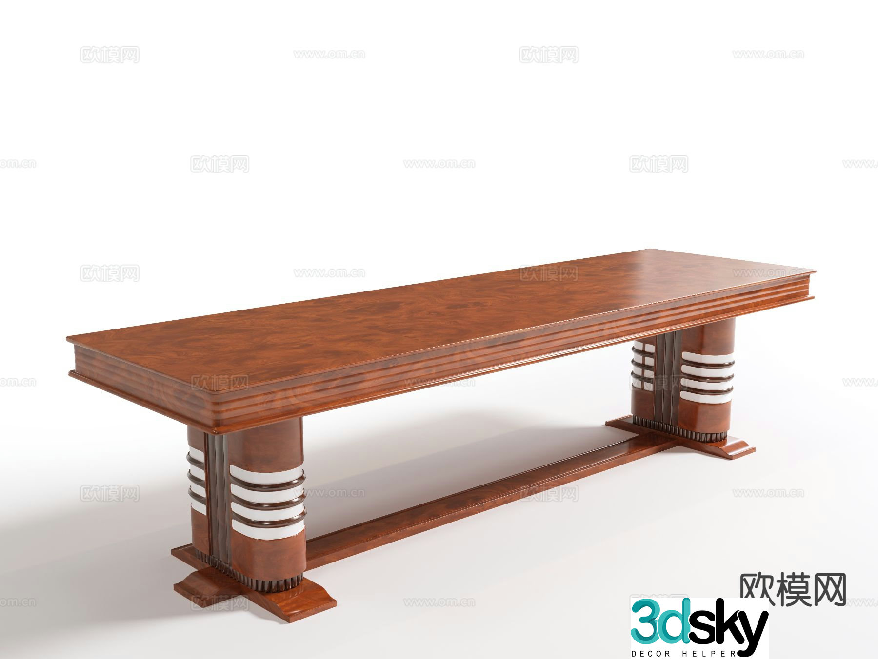 Medieval style dining table large table 3d model