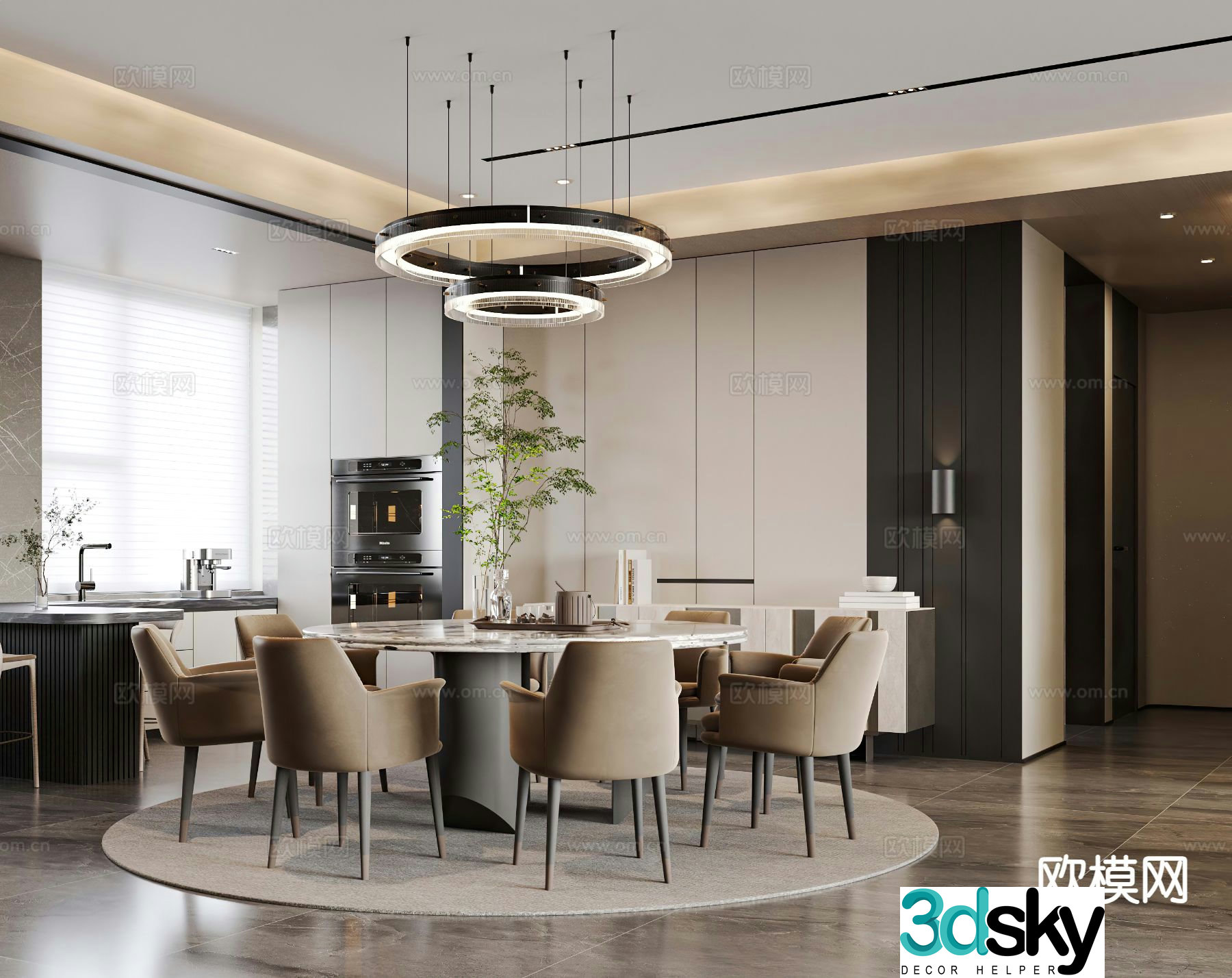 Modern restaurant 3d model