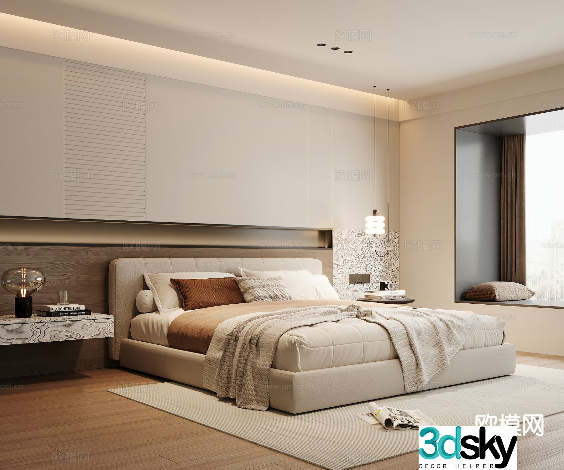 Modern bedroom master bedroom 3d model