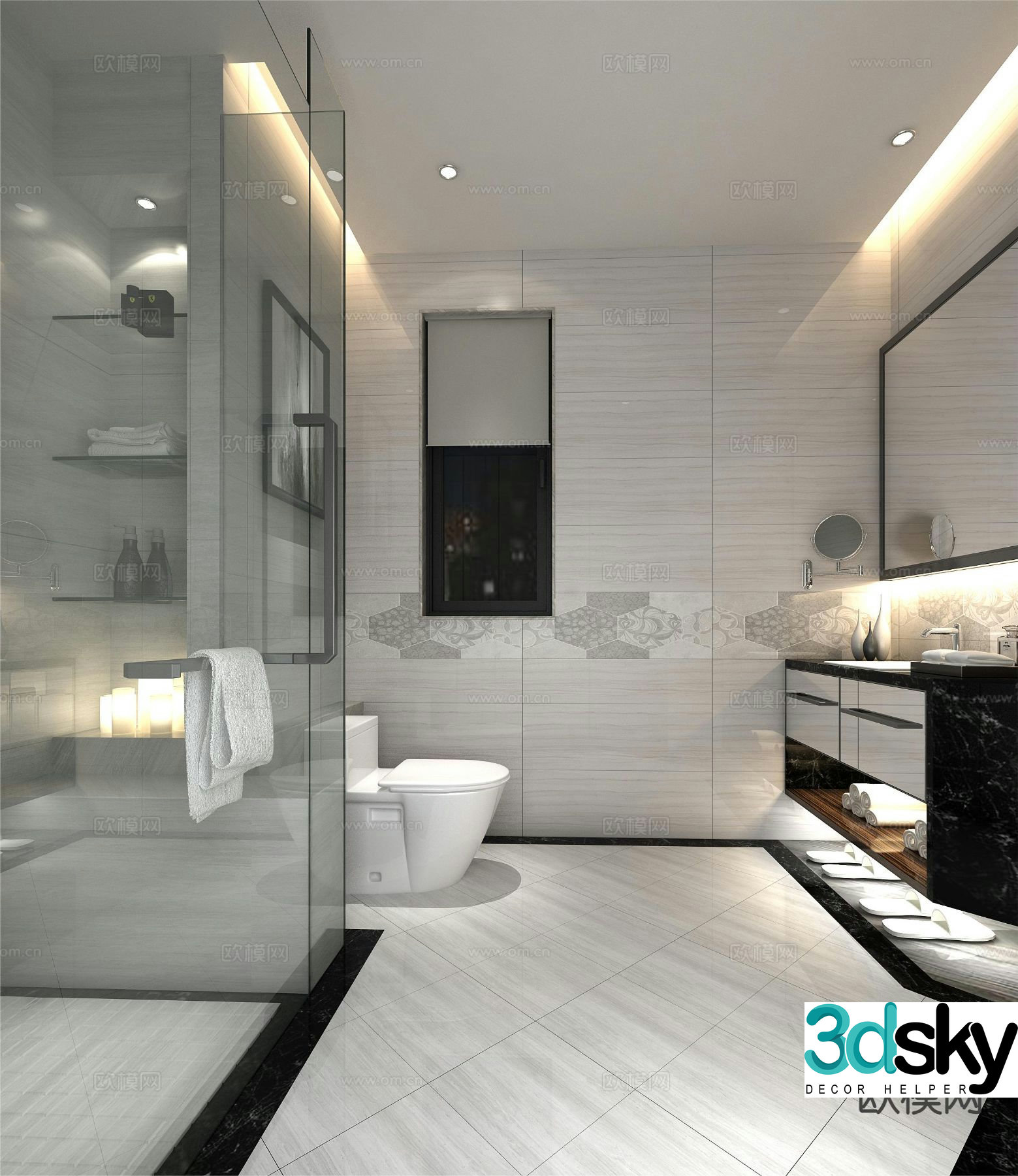 Modern bathroom bathroom toilet 3d model