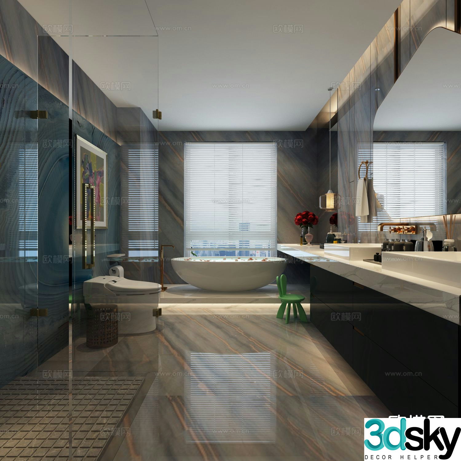 Modern bathroom bathroom toilet 3d model