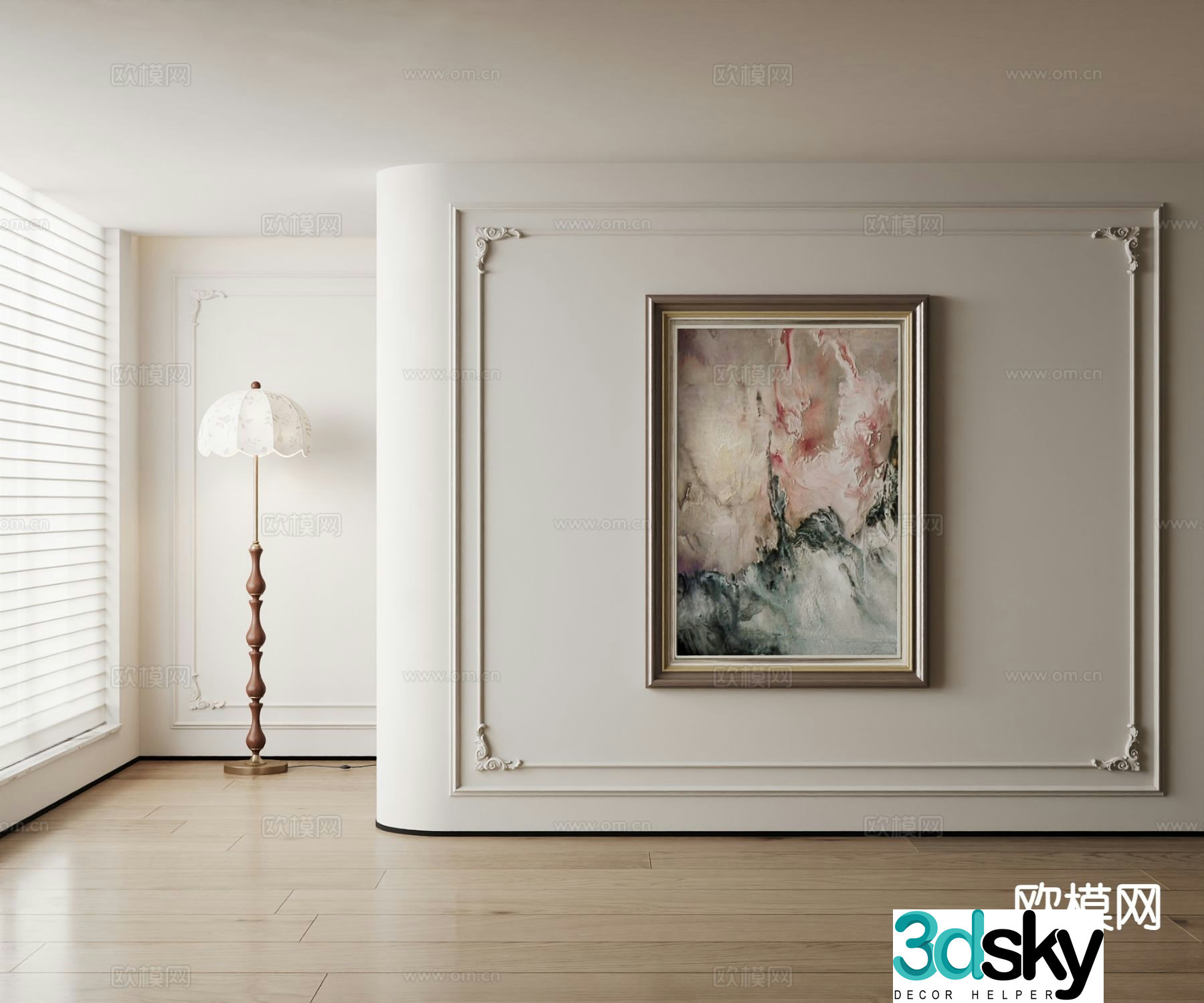 American decorative painting abstract oil painting 3d model